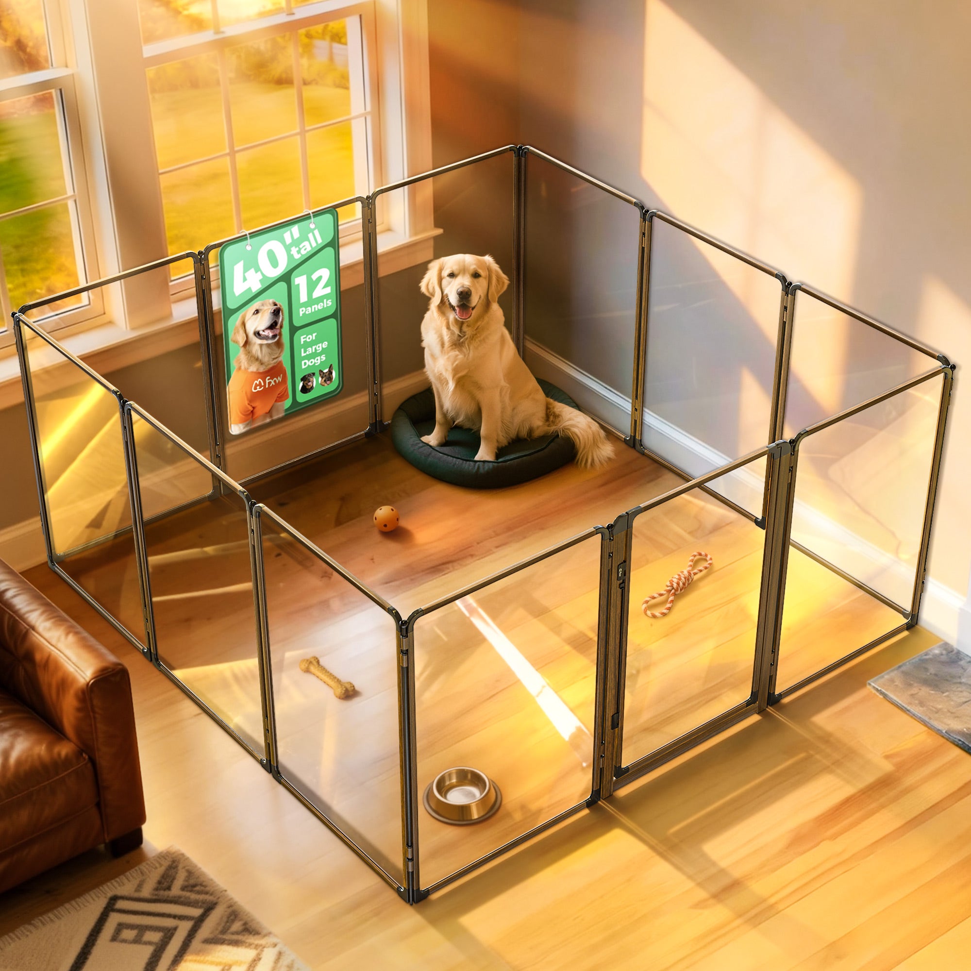 FXW AuraSpace Pro Acrylic Indoor Dog Playpen