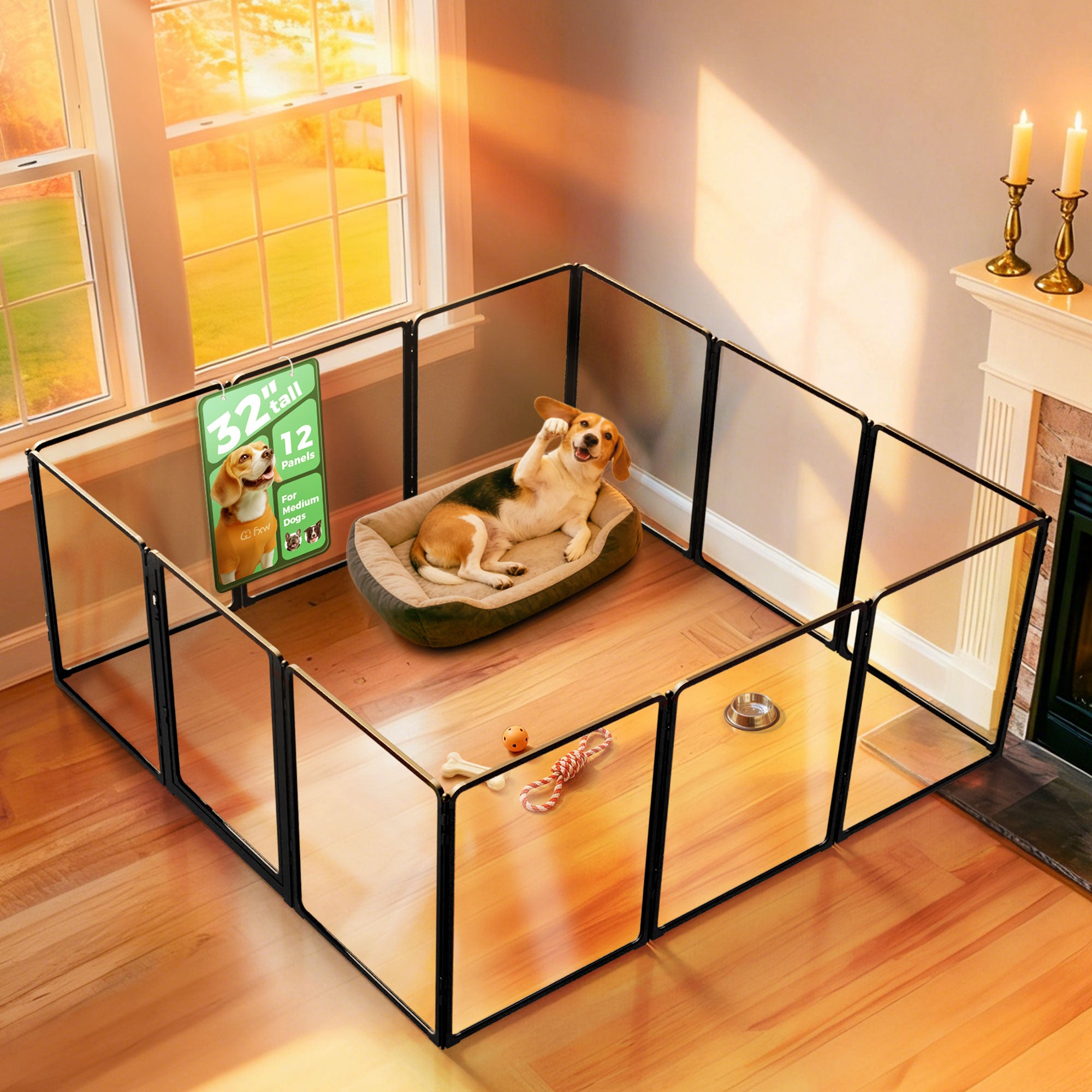 FXW AuraSpace Pro Acrylic Indoor Dog Playpen