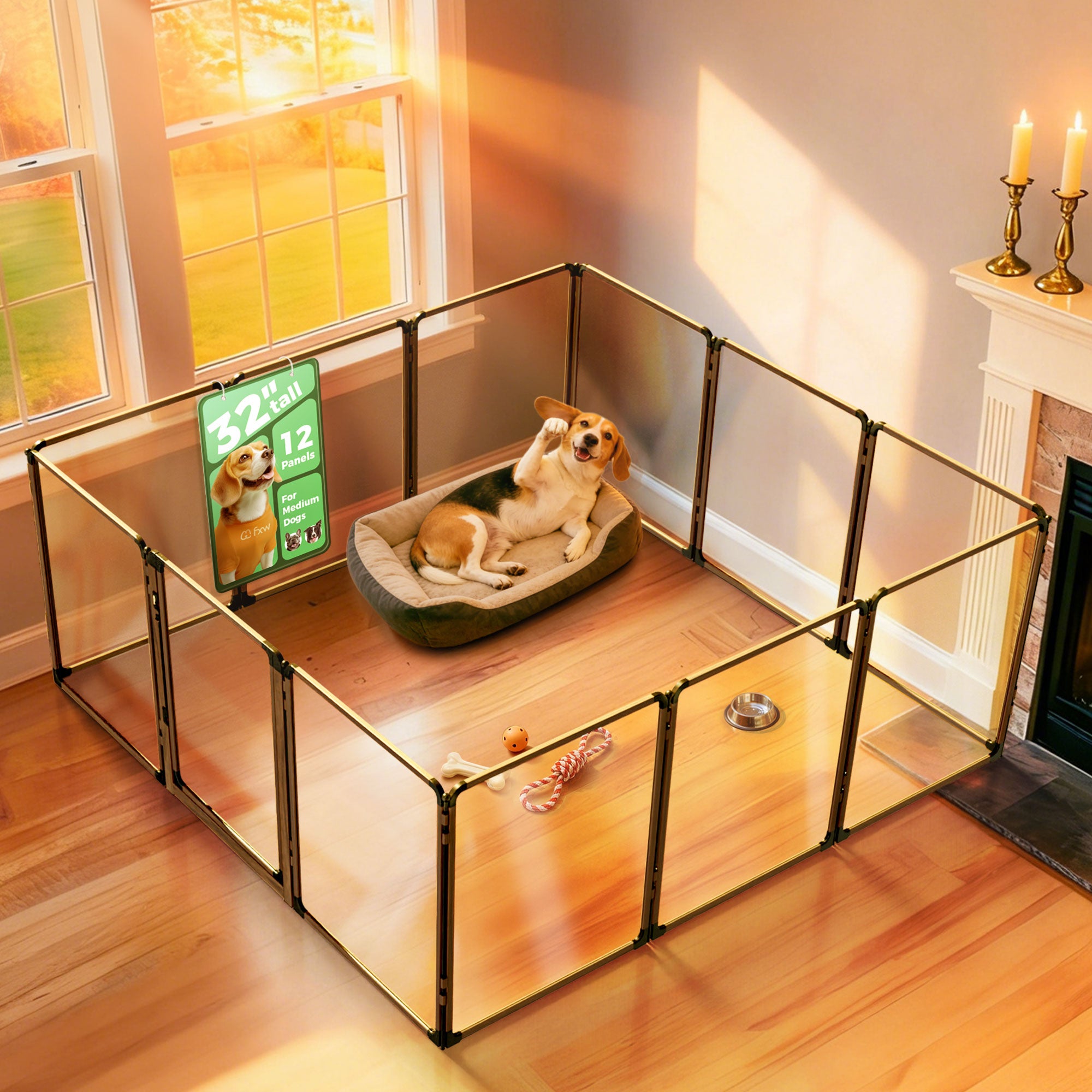 FXW AuraSpace Pro Acrylic Indoor Dog Playpen