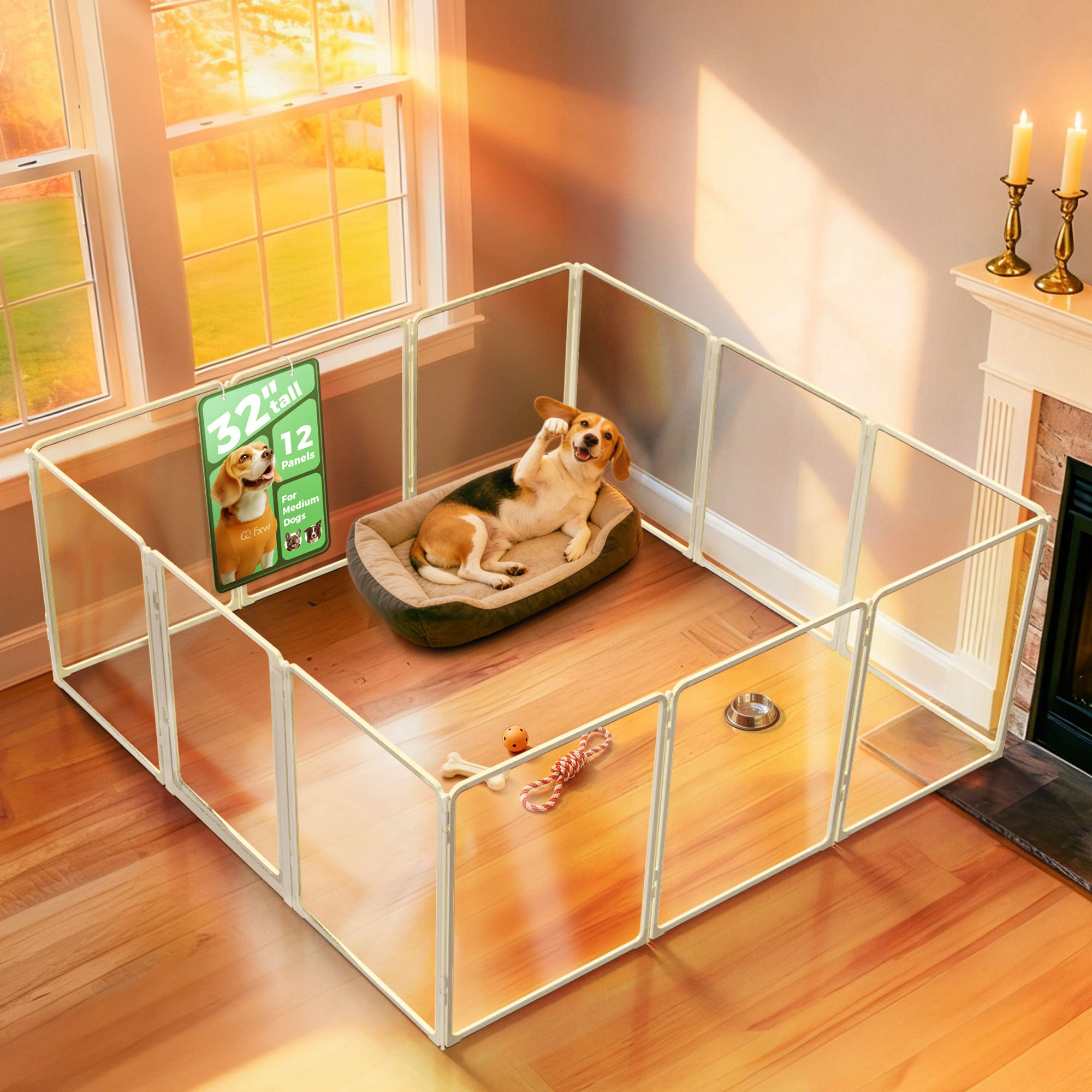FXW AuraSpace Pro Acrylic Indoor Dog Playpen