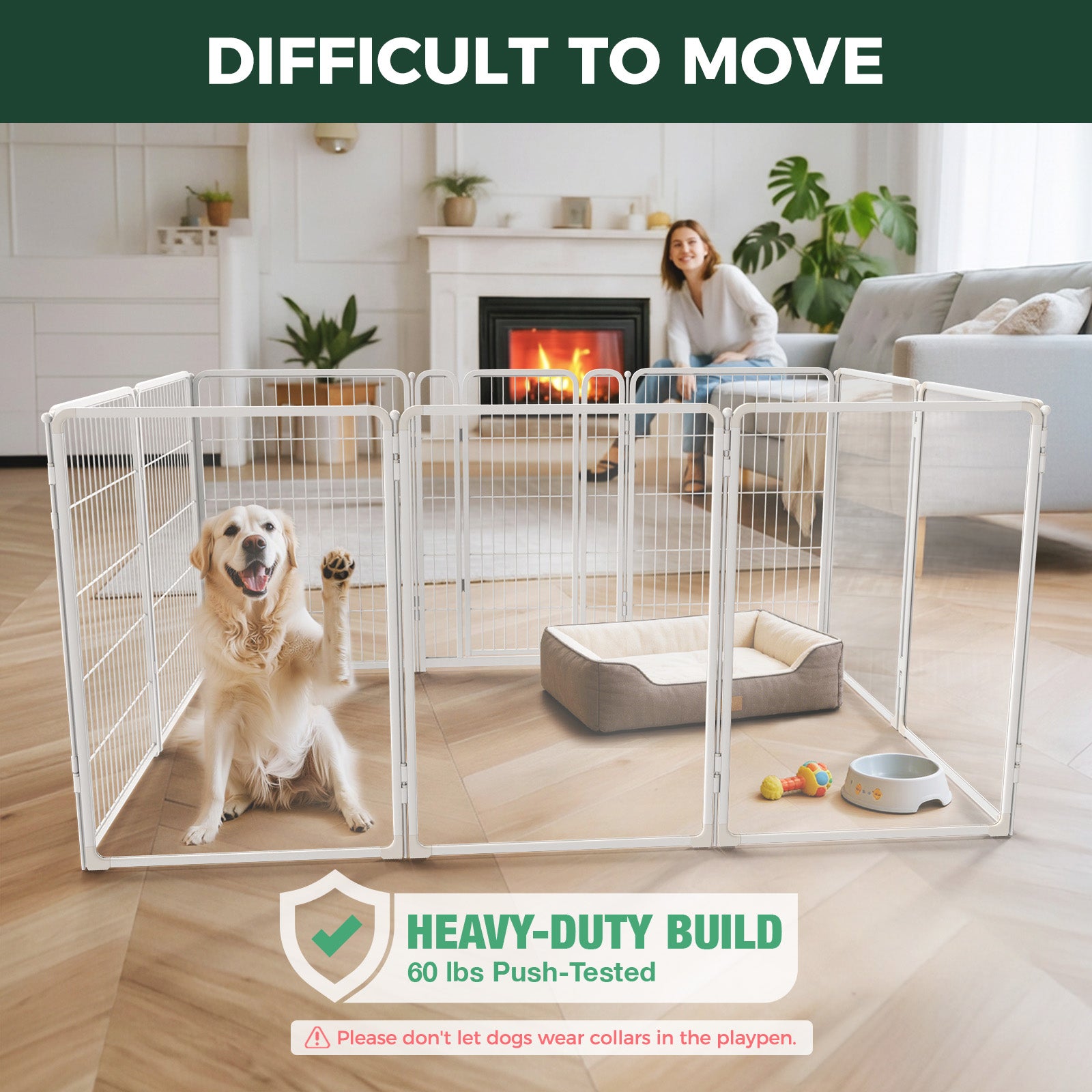 FXW Acrylic & Wire Mesh Indoor Dog Playpen