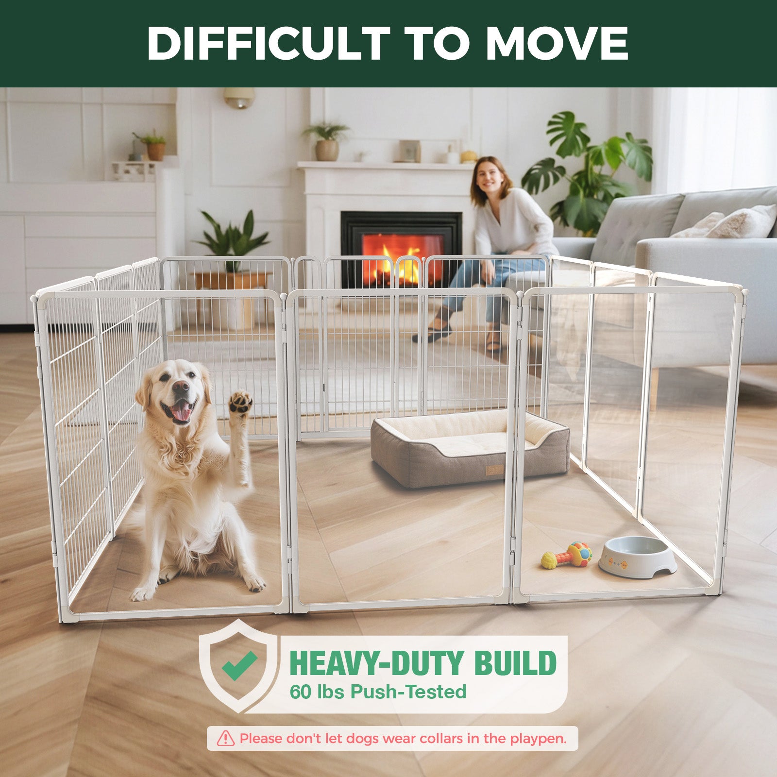 FXW Acrylic & Wire Mesh Indoor Dog Playpen
