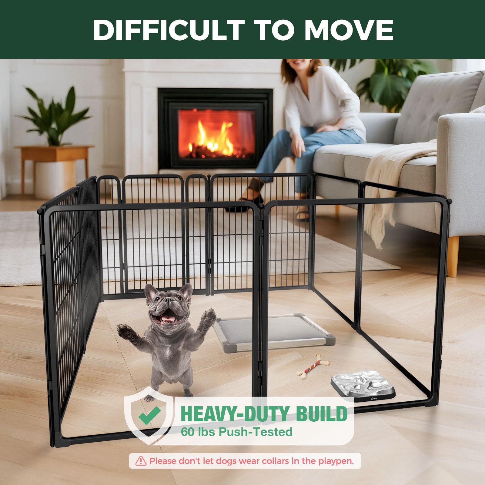 FXW Acrylic & Wire Mesh Indoor Dog Playpen