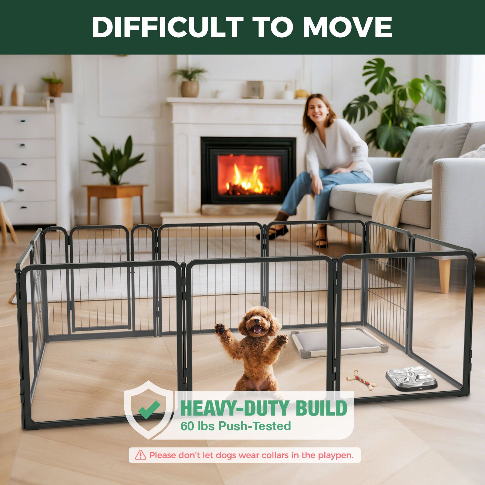 FXW Acrylic & Wire Mesh Indoor Dog Playpen