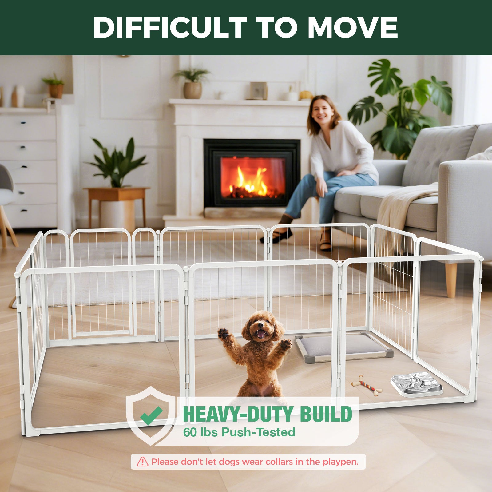 FXW Pawadise Acrylic & Wire Mesh Indoor Dog Playpen