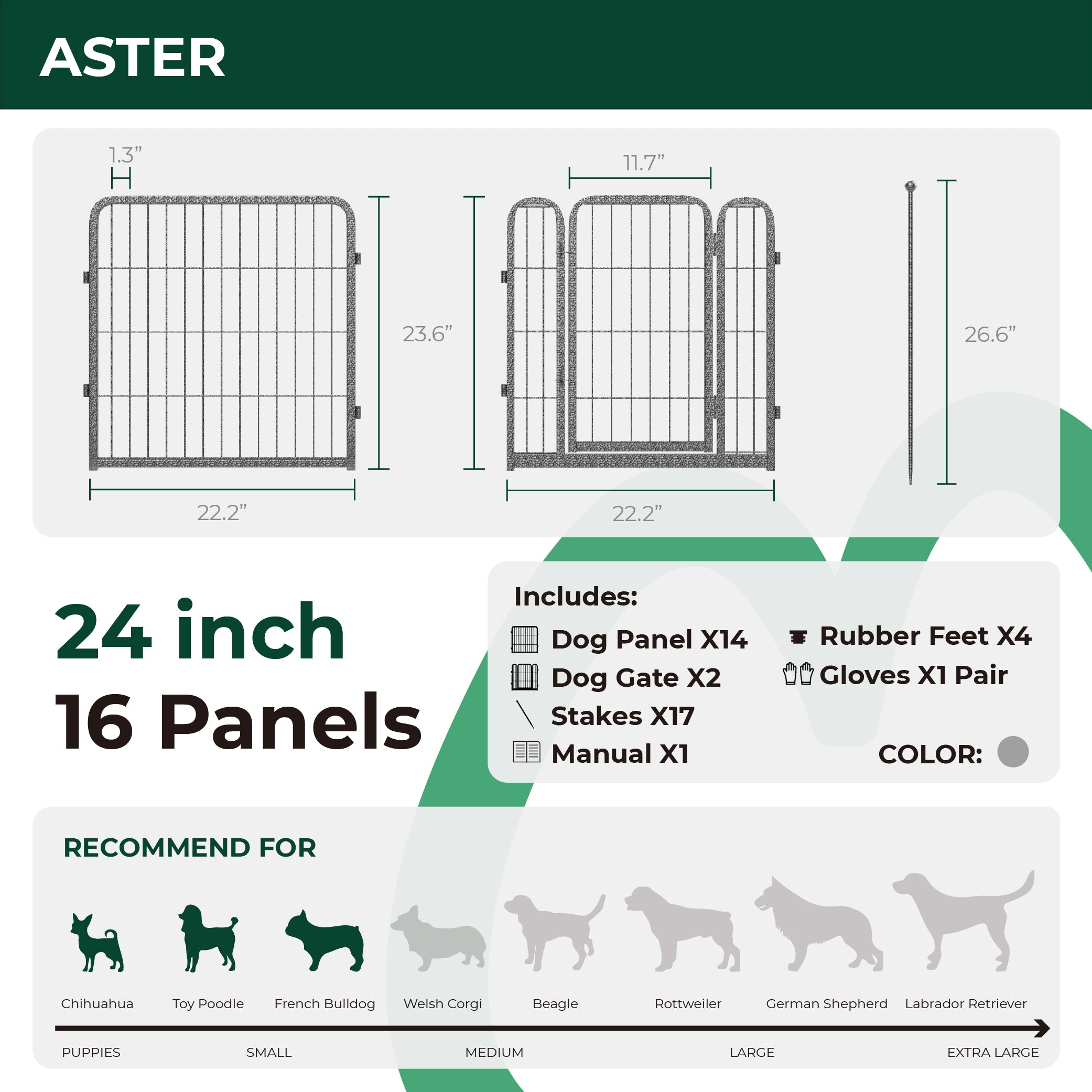 Aster Dog Playpen for Yard WM WM