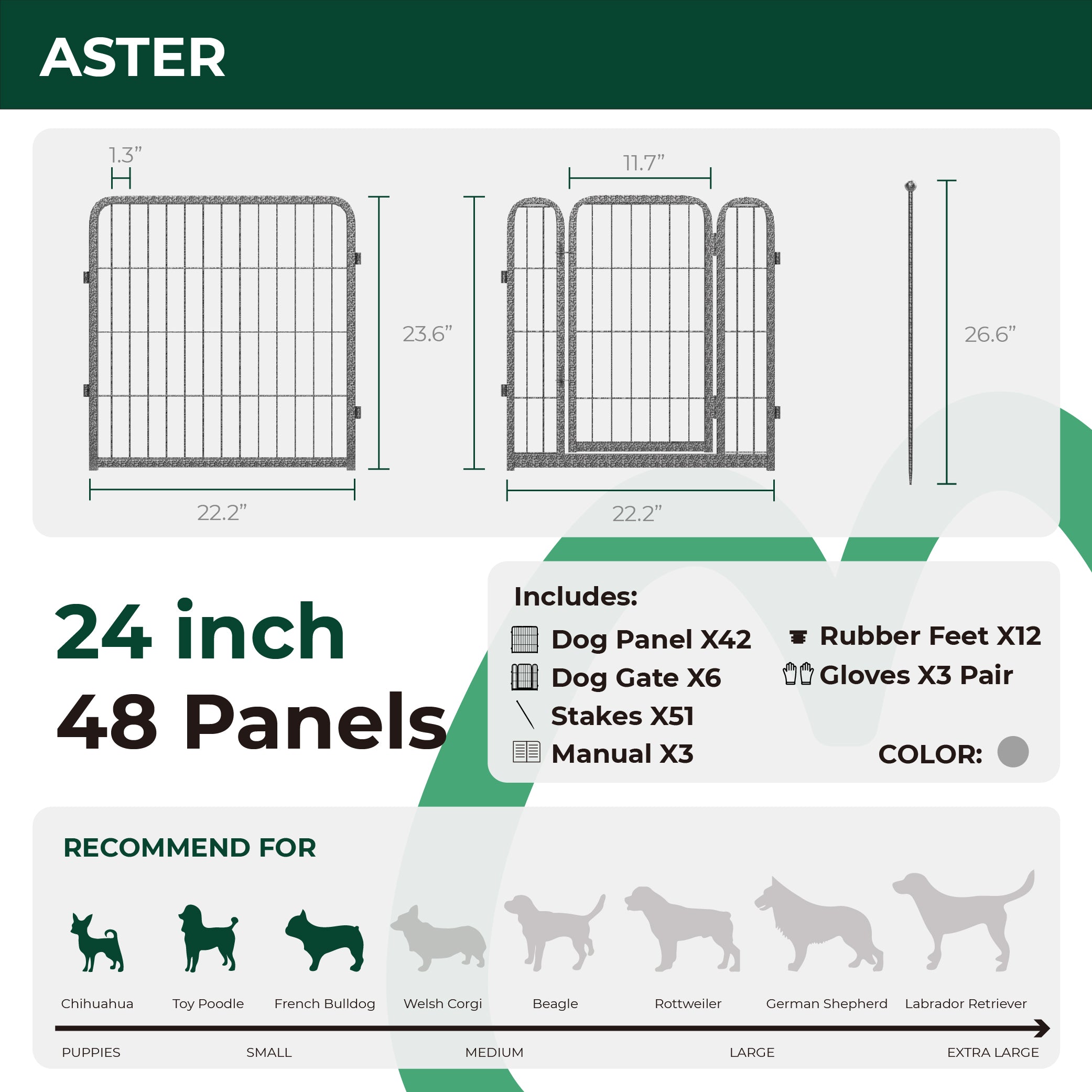 Aster Dog Playpen for Yard WM WM