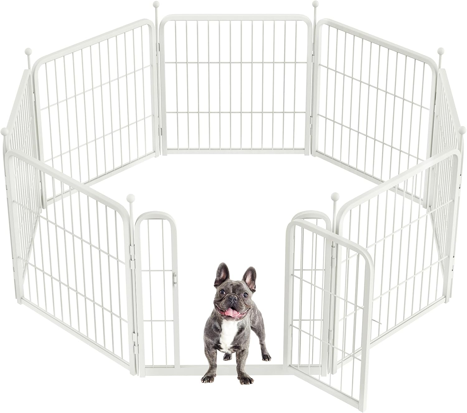 White Rollick Dog Playpen for All-Terrain 24 inch 7 Panels & 1 Gate (No Step) FXW
