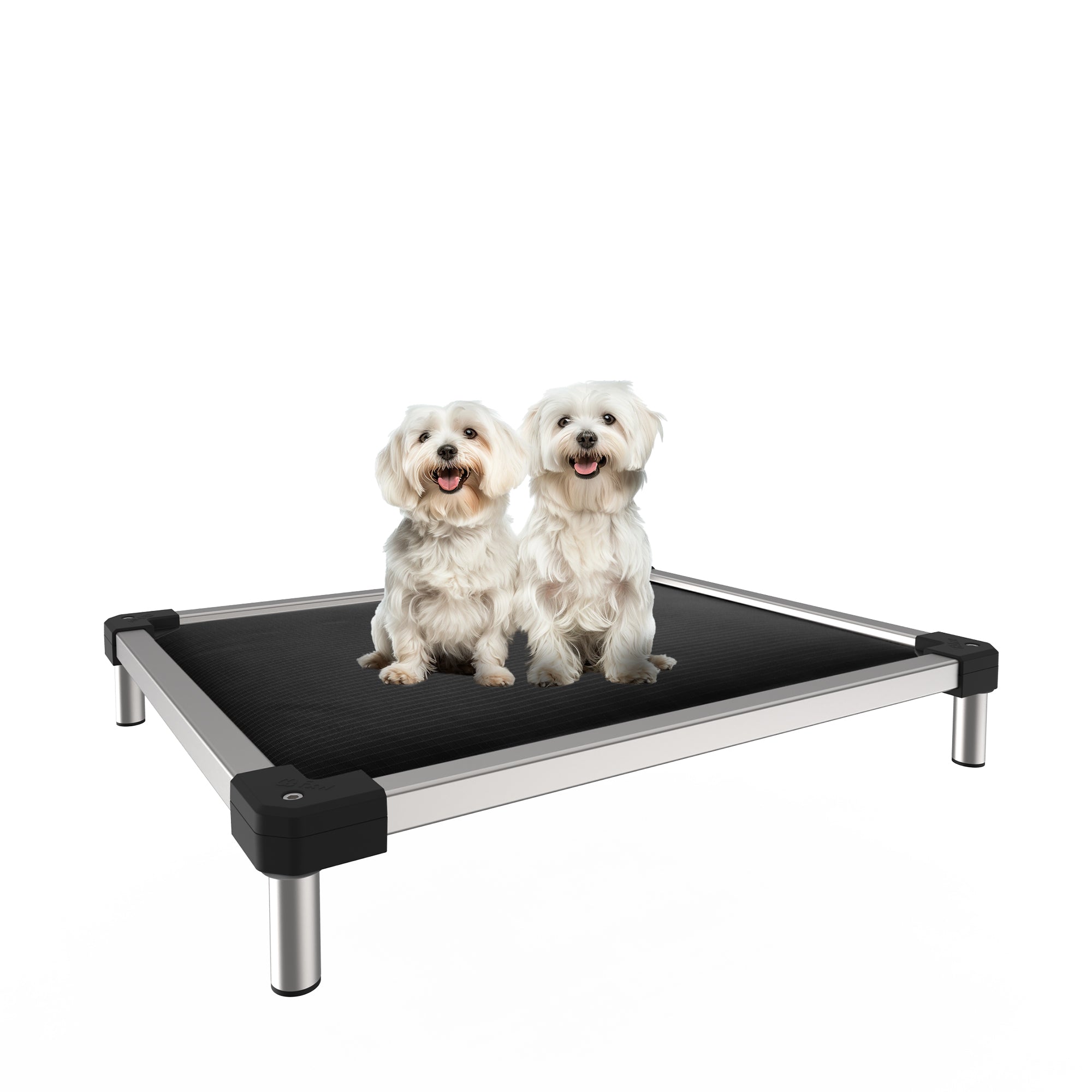 TitanNest Padded Chew-Proof Elevated Dog Bed for Your Chewer 24.0''Lx20.0''Wx4.1''H Black FXW