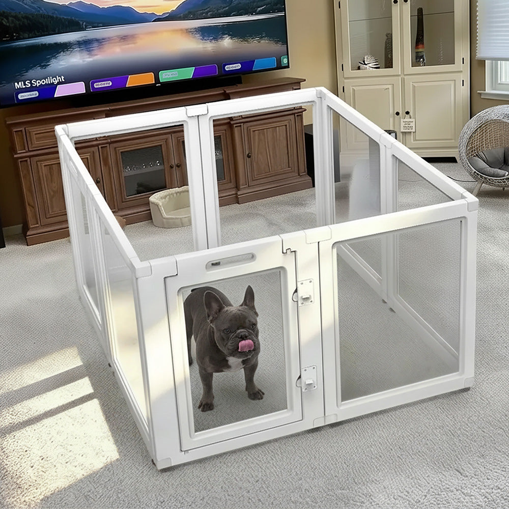 AuraSpace Acrylic Indoor Dog Playpen for Small to Medium Dogs