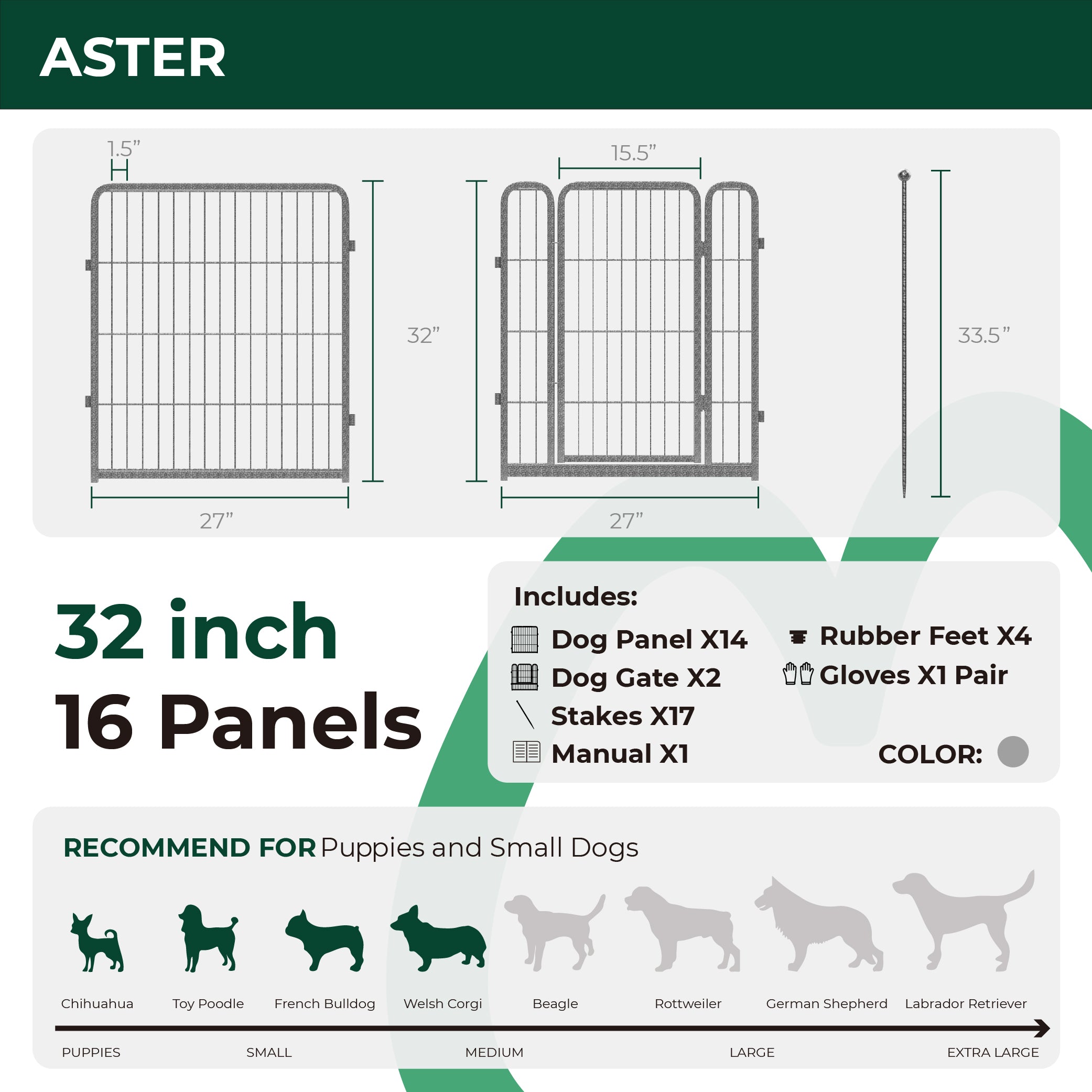 Aster Dog Playpen for Yard WM WM