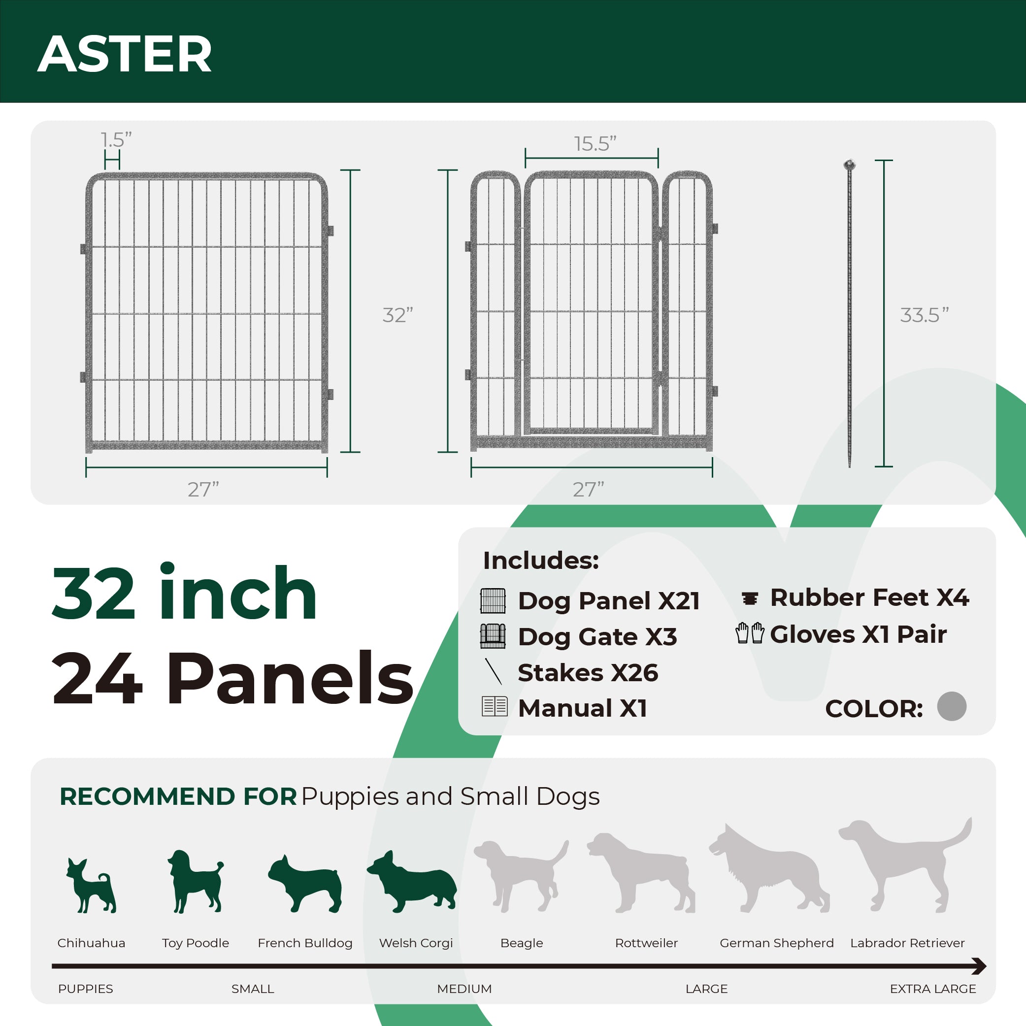 Aster Dog Playpen for Yard WM WM