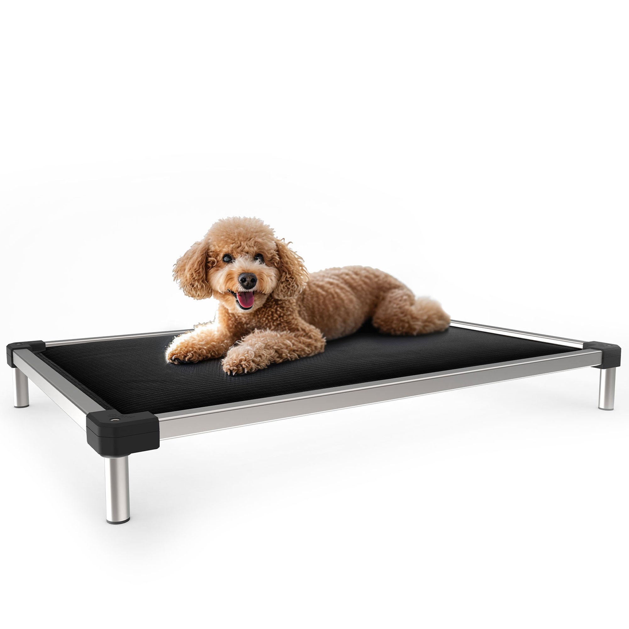 TitanNest Padded Chew-Proof Elevated Dog Bed for Your Chewer 36.0"L x 24.0"W x 4.5"H Black FXW