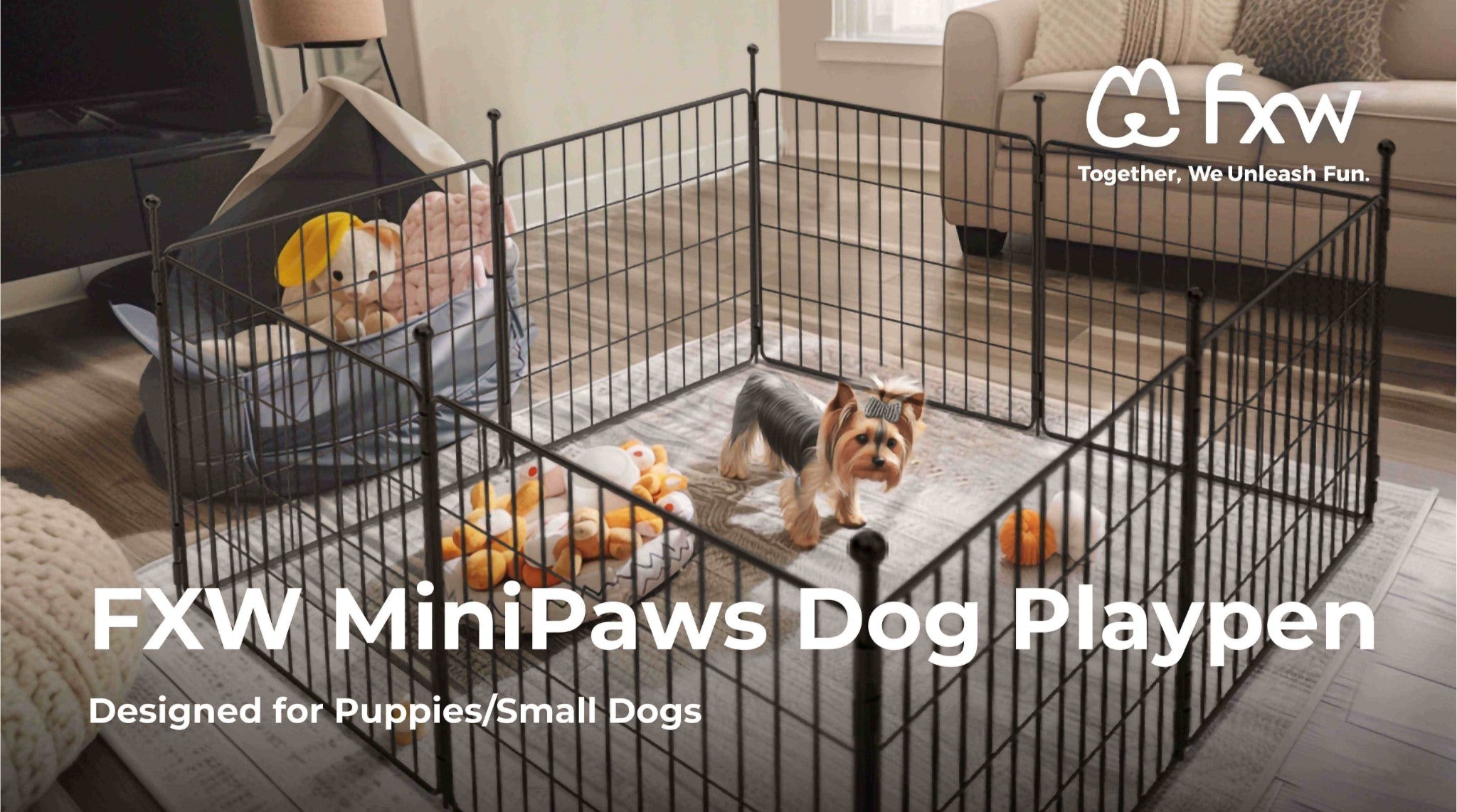 FXW Dog Fence - RV Camping Fence - Dog Bed - Outdoor Dog Playpen - FXW Dog Playpen