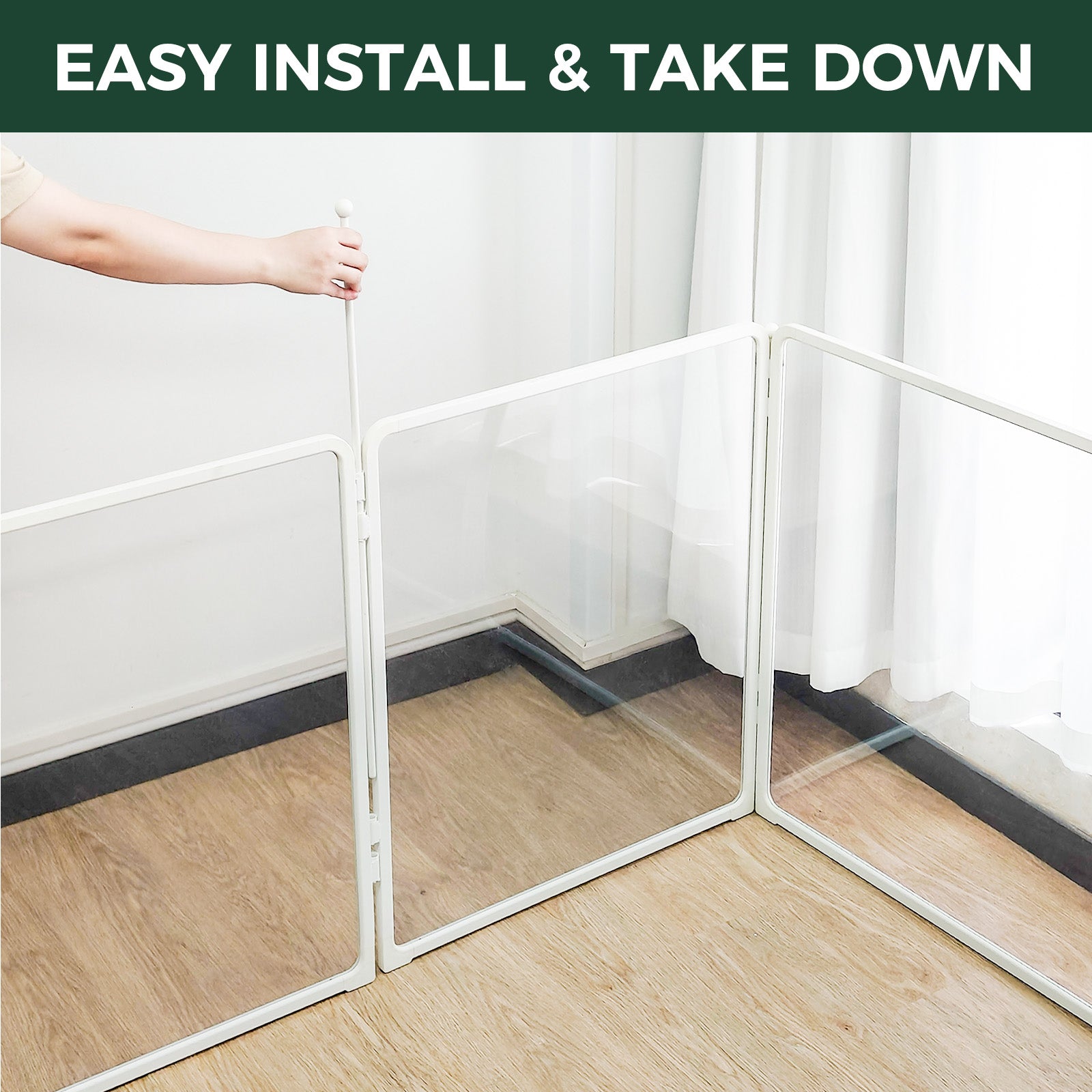 FXW Acrylic & Wire Mesh Indoor Dog Playpen