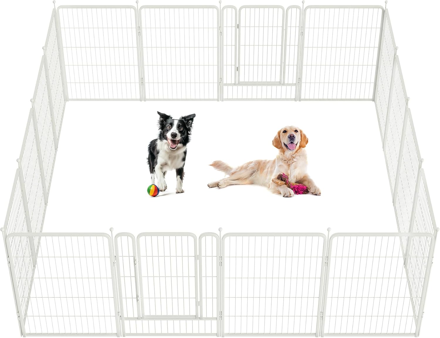 White Rollick Dog Playpen for All-Terrain 40 inch 14 Panels & 2 Gates FXW