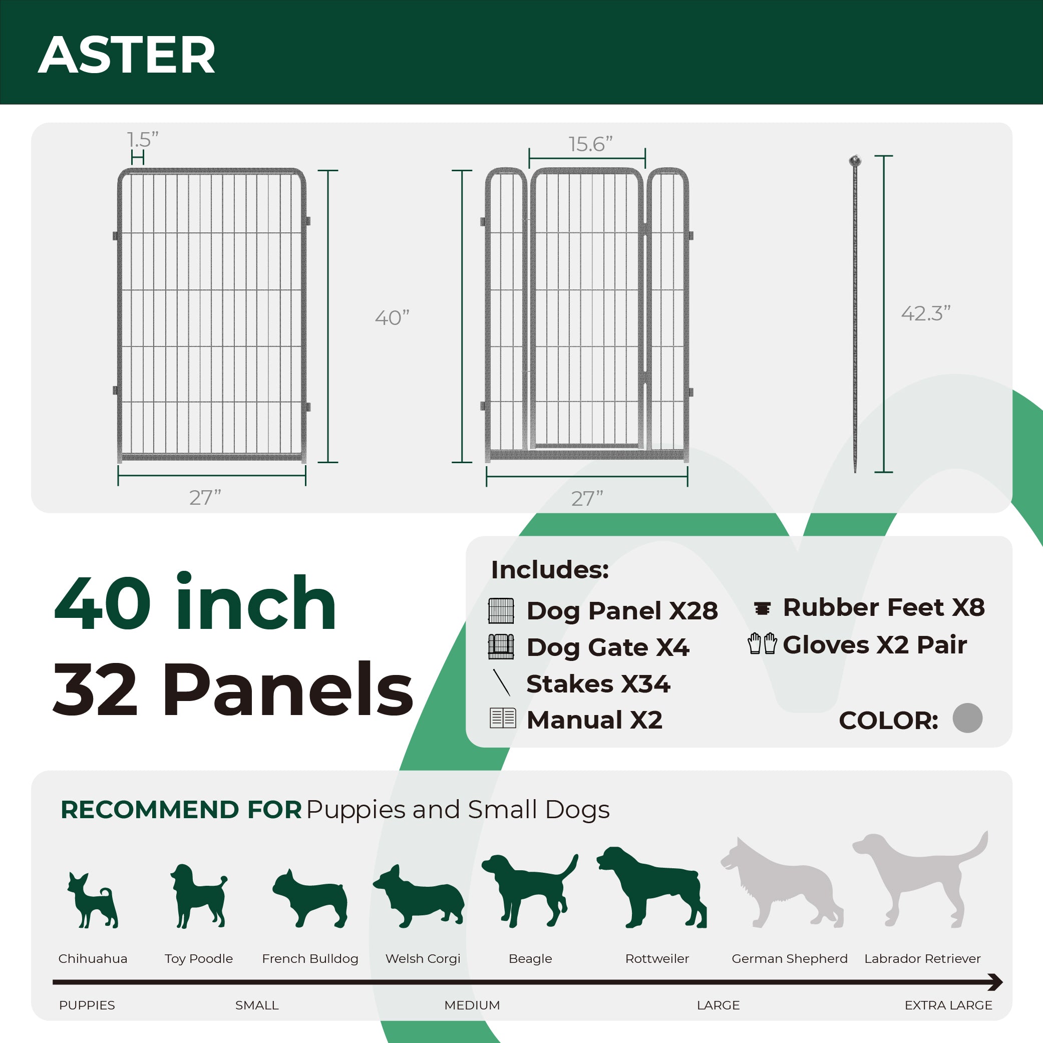 Aster Dog Playpen for Yard WM WM