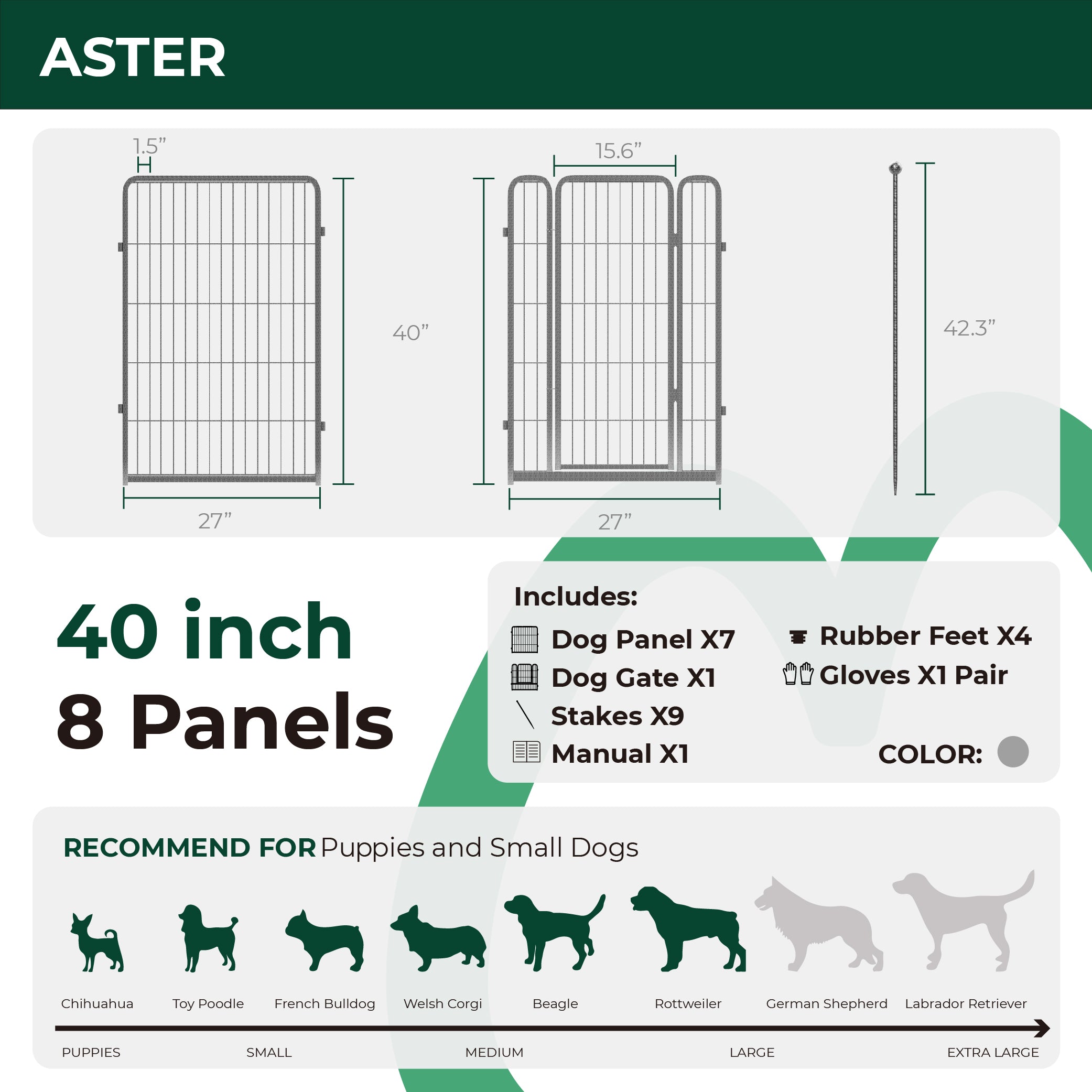 Aster Dog Playpen for Yard WM WM