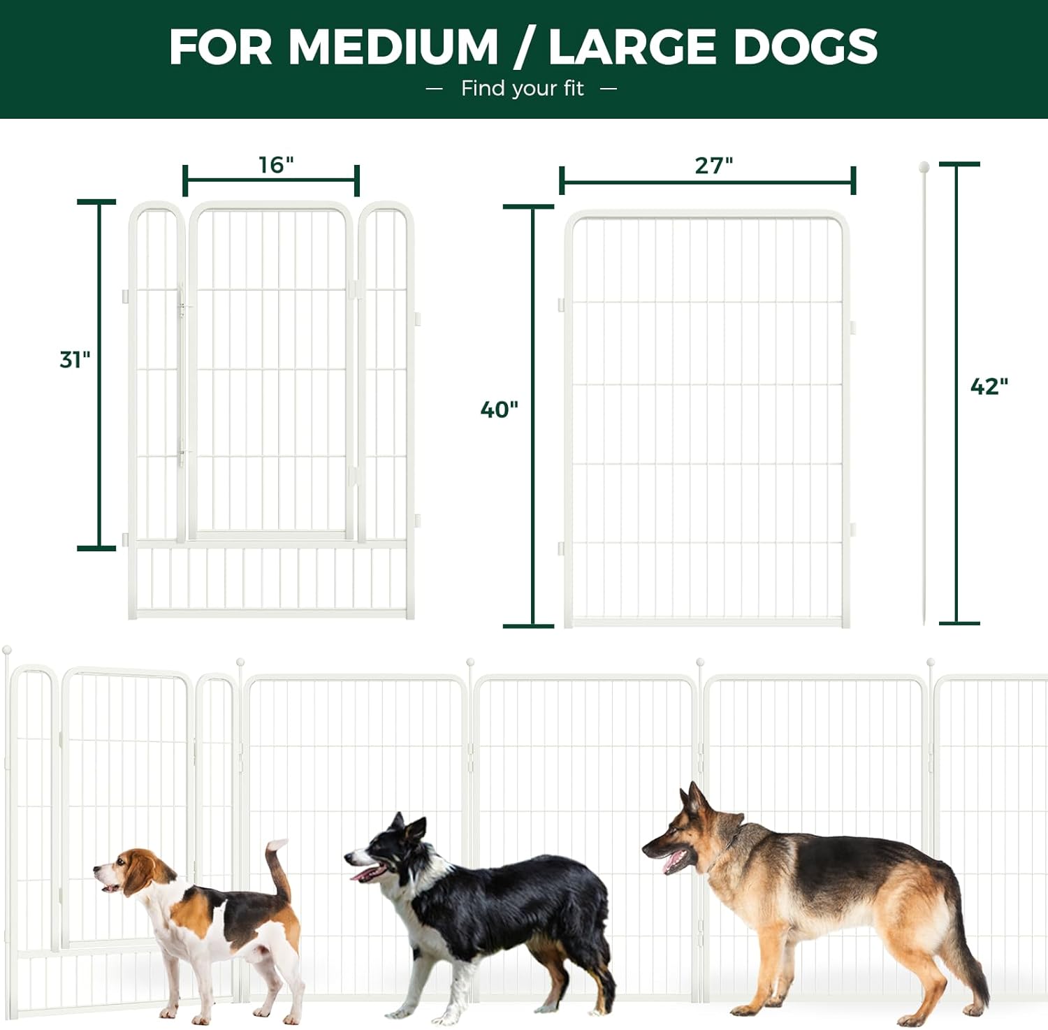 White Rollick Dog Playpen for All-Terrain FXW