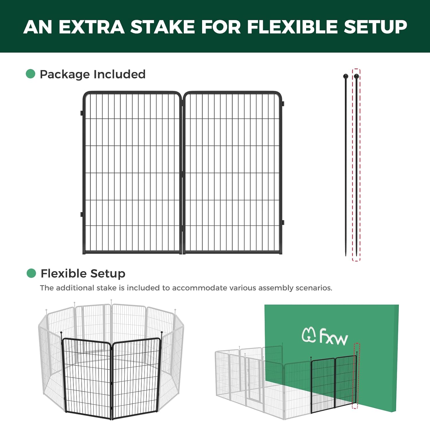 Instant Dog Playpen for RV Trips 45 inch 2 Panels FXW