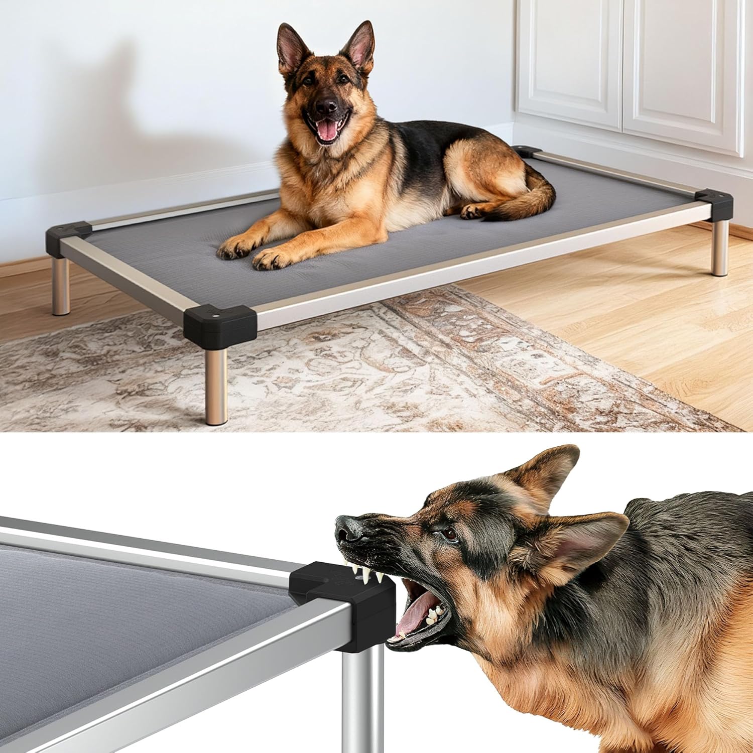 TitanNest Padded Chew-Proof Elevated Dog Bed for Your Chewer