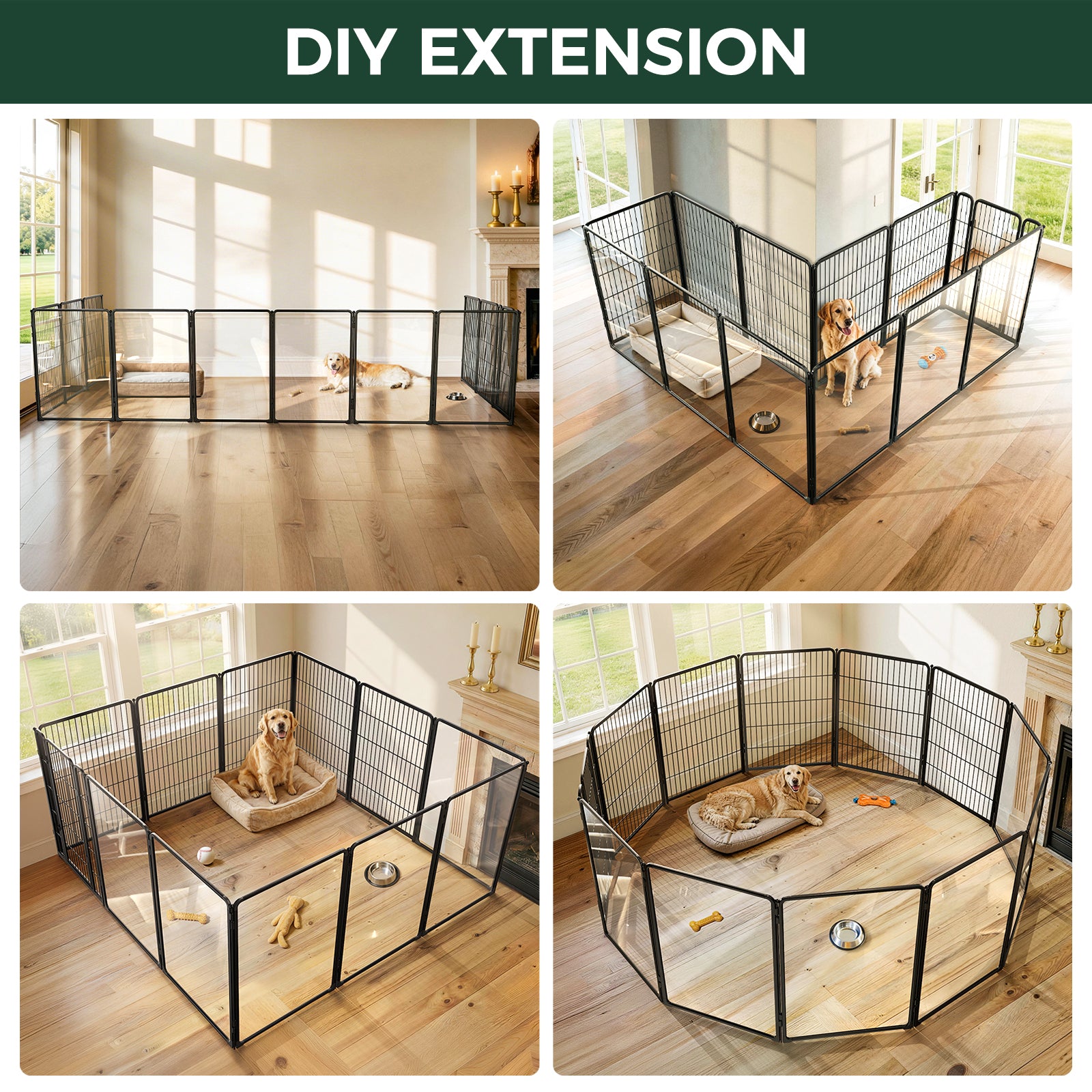 FXW Acrylic & Wire Mesh Indoor Dog Playpen