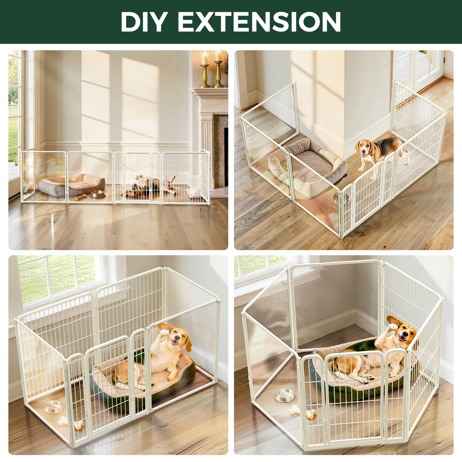 FXW Acrylic & Wire Mesh Indoor Dog Playpen