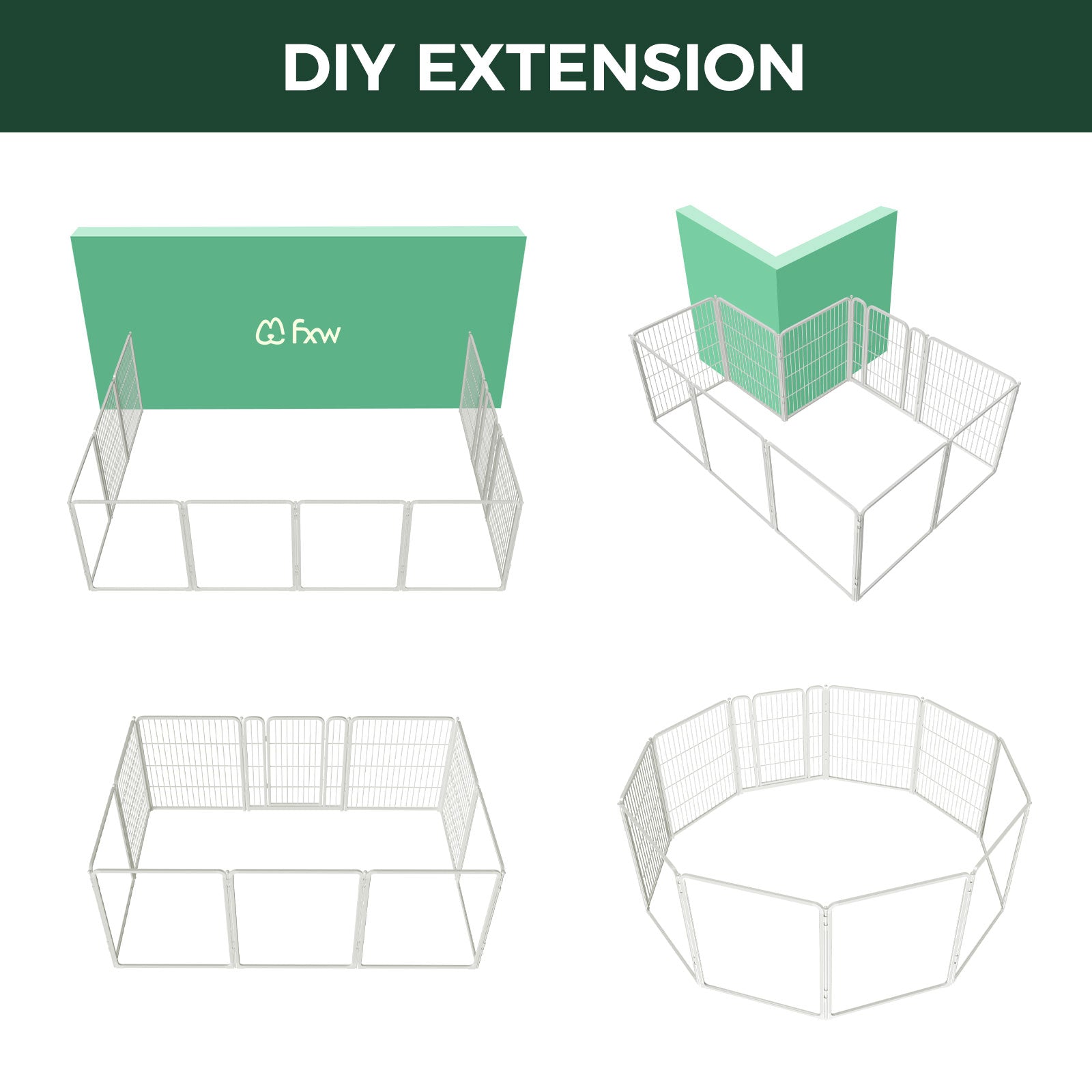 FXW Pawadise Acrylic & Wire Mesh Indoor Dog Playpen