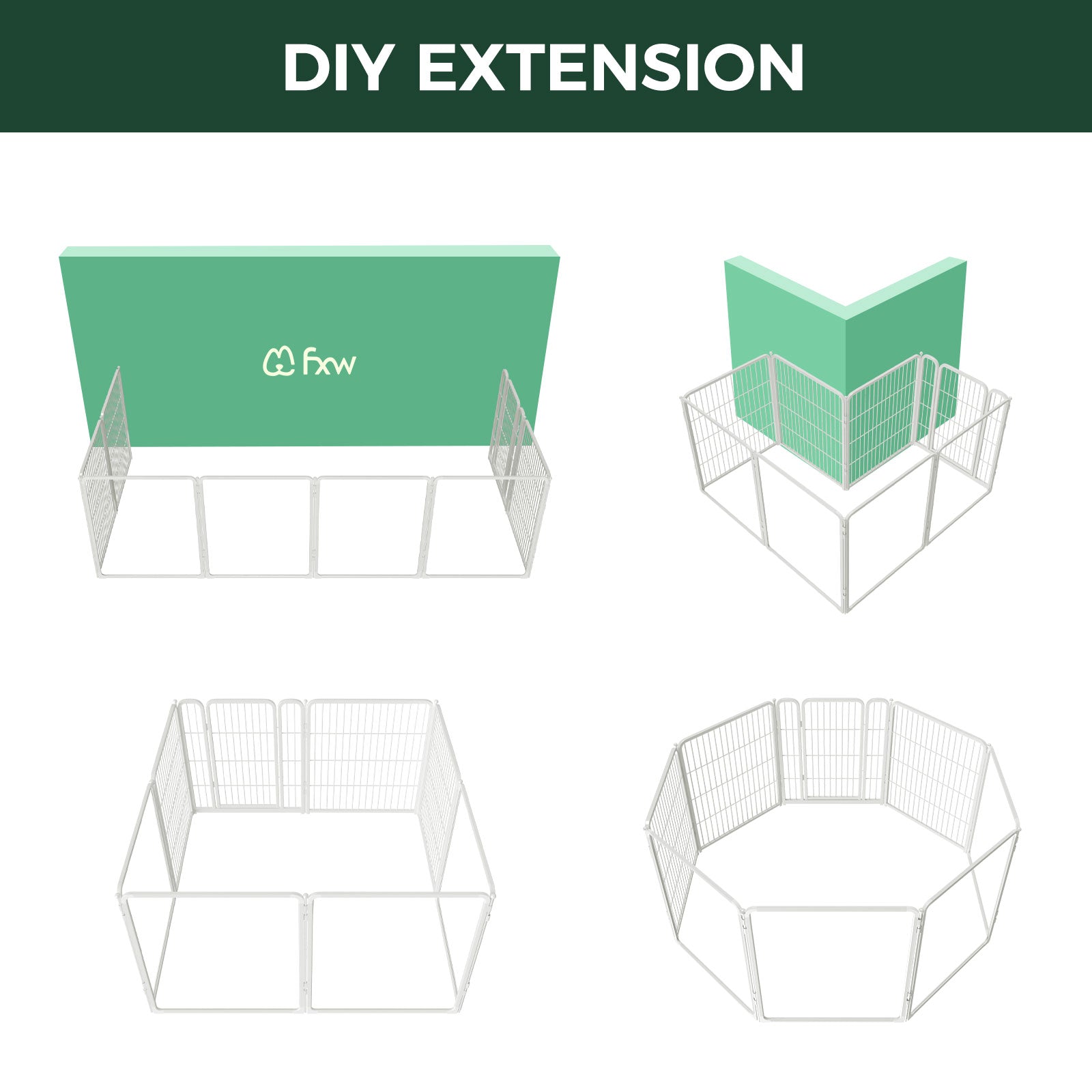FXW Pawadise Acrylic & Wire Mesh Indoor Dog Playpen