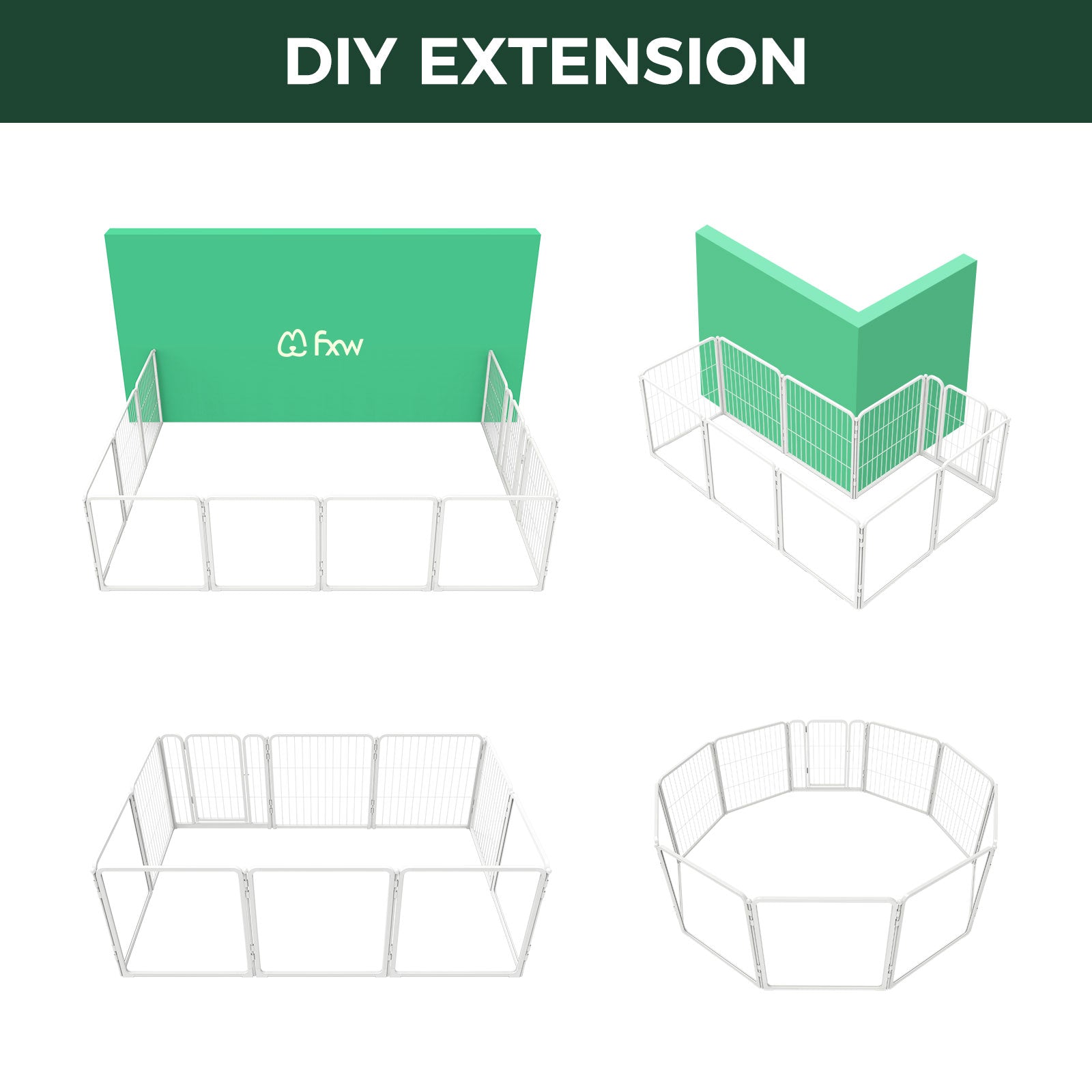 FXW Pawadise Acrylic & Wire Mesh Indoor Dog Playpen