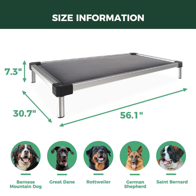 TitanNest Padded Chew-Proof Elevated Dog Bed for Your Chewer WM