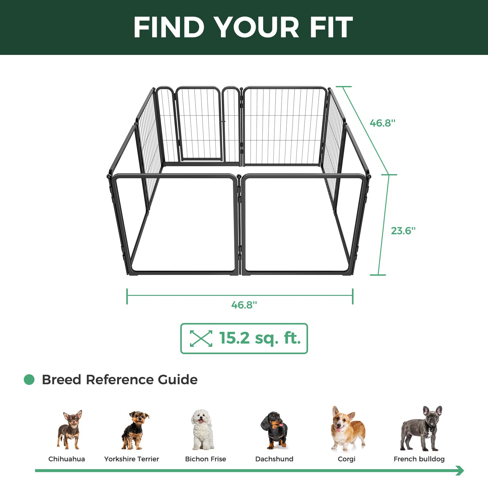 FXW Pawadise Acrylic & Wire Mesh Indoor Dog Playpen