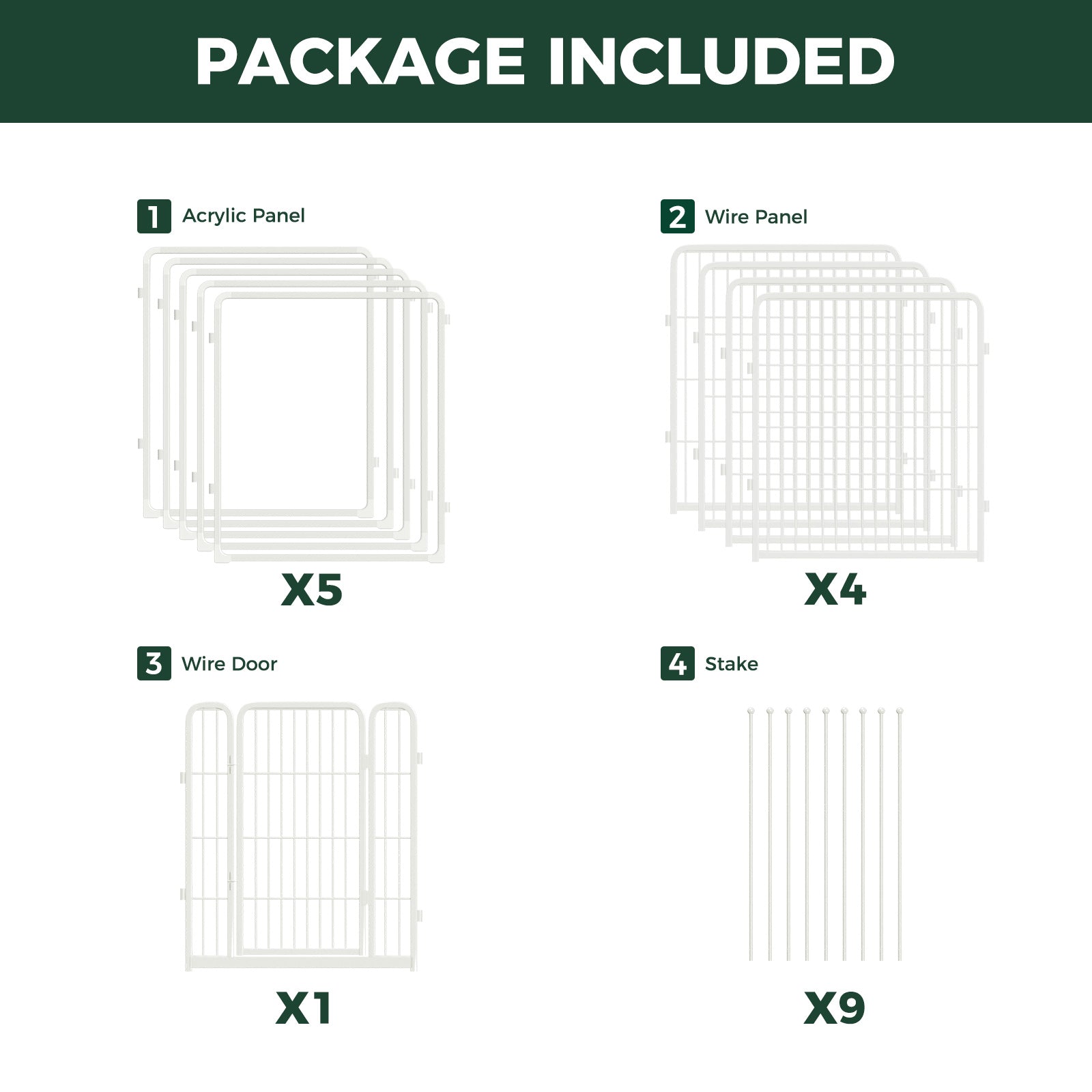 FXW Acrylic & Wire Mesh Indoor Dog Playpen