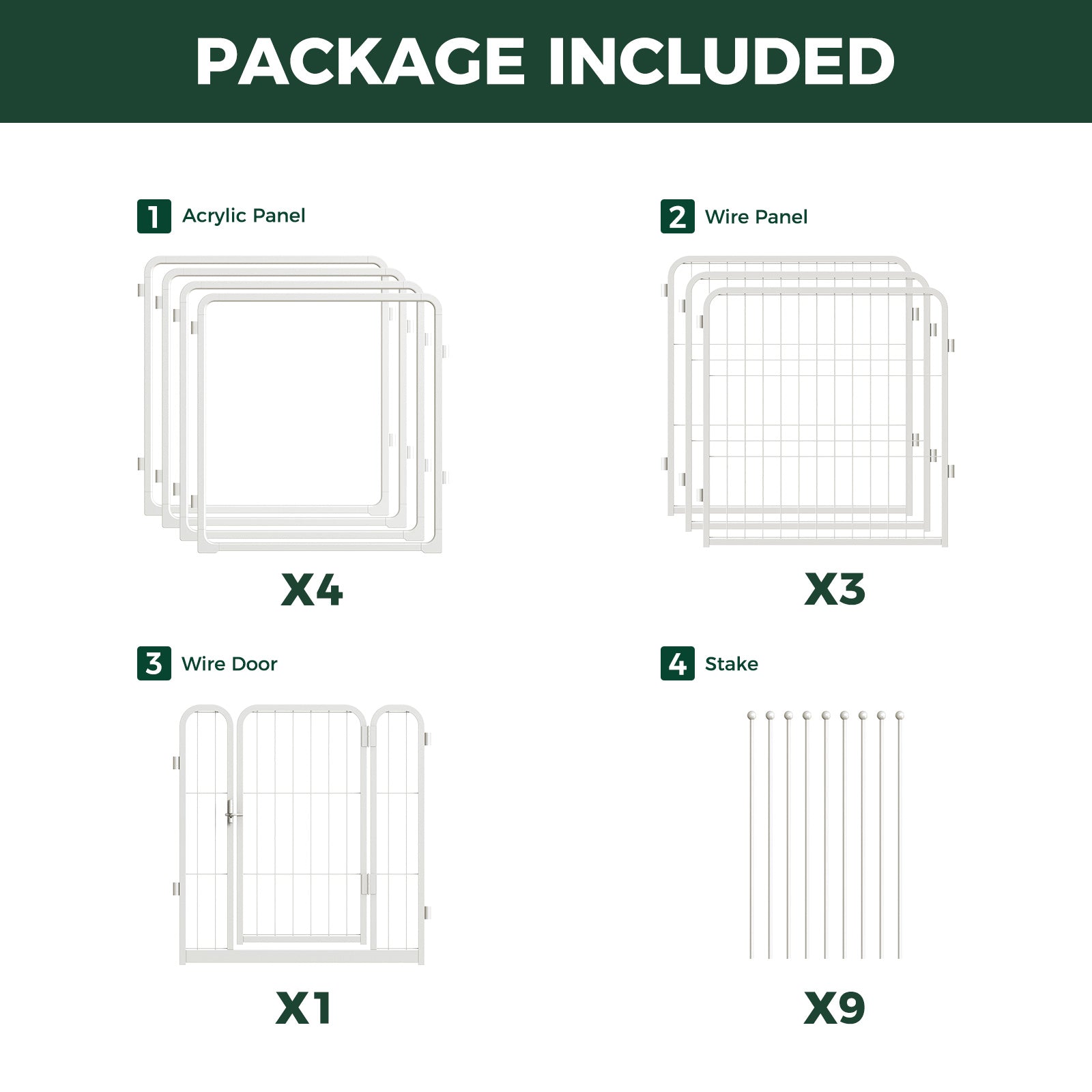 FXW Acrylic & Wire Mesh Indoor Dog Playpen
