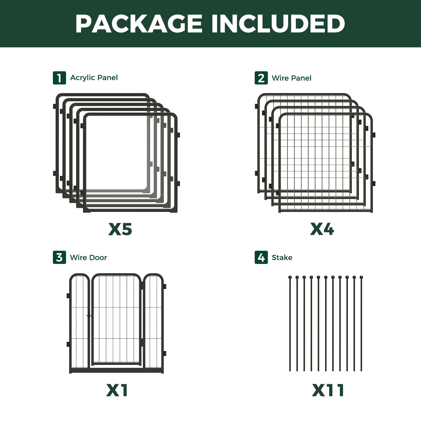 FXW Pawadise Acrylic & Wire Mesh Indoor Dog Playpen