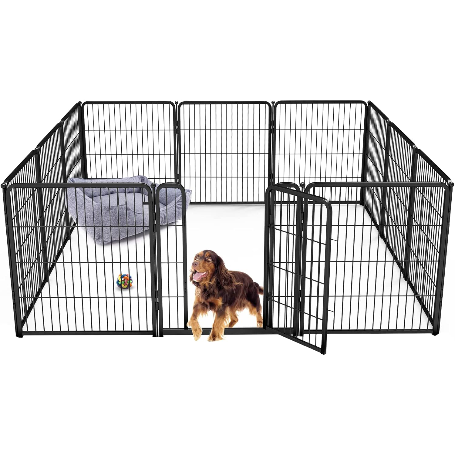Bundle - Black Homeplus Dog Playpen & Dog Playpen Partition Connector(Pack of 2)