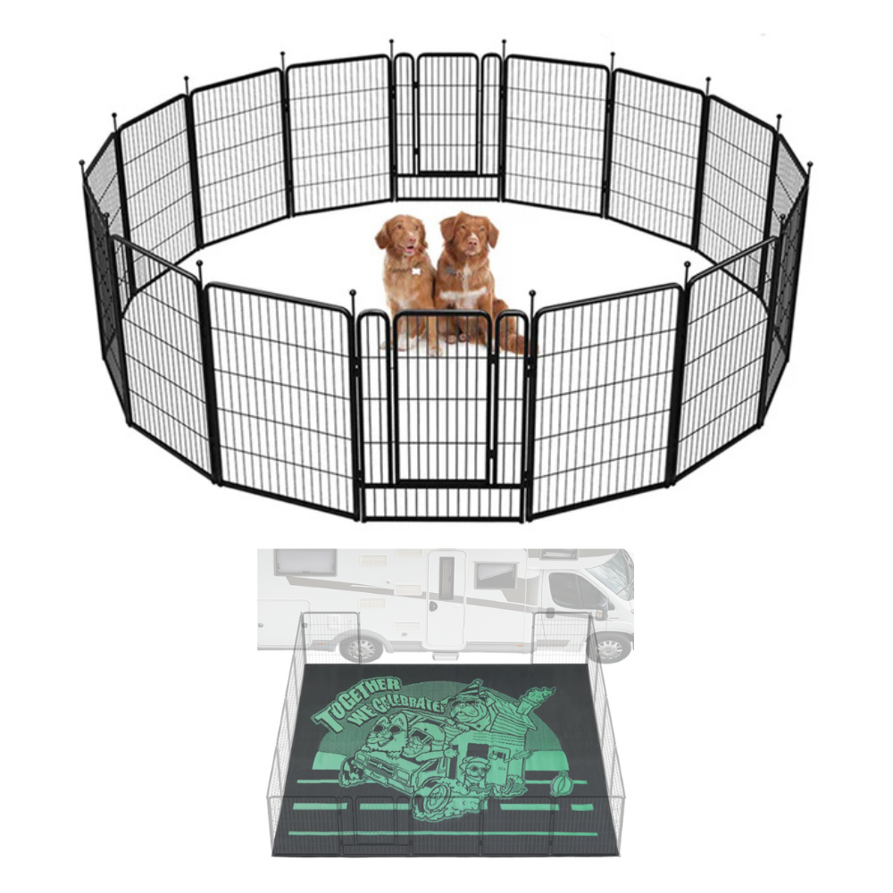 Bundle - Rollick Dog Playpen & Let's ROLL RV Rug