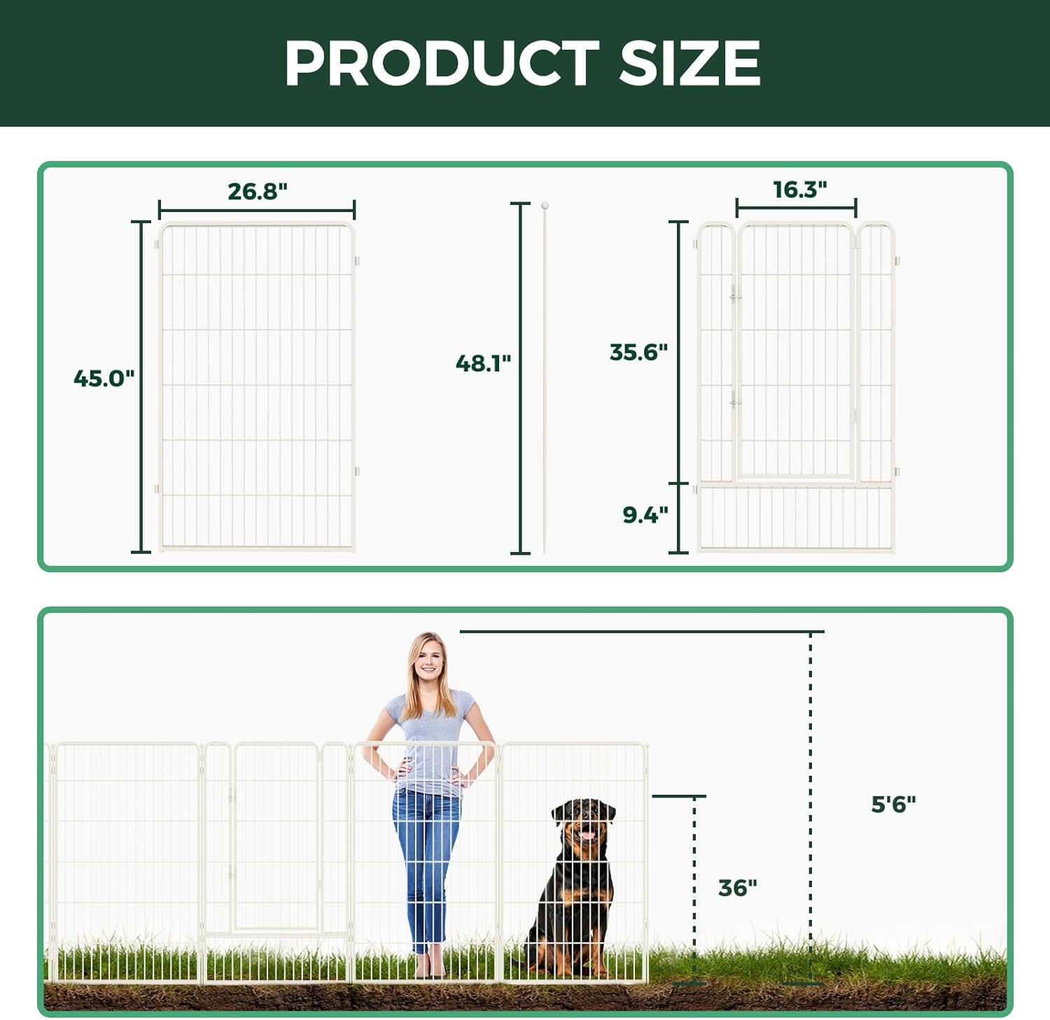 FXW Garden Fence Outdoor for The Yard - White