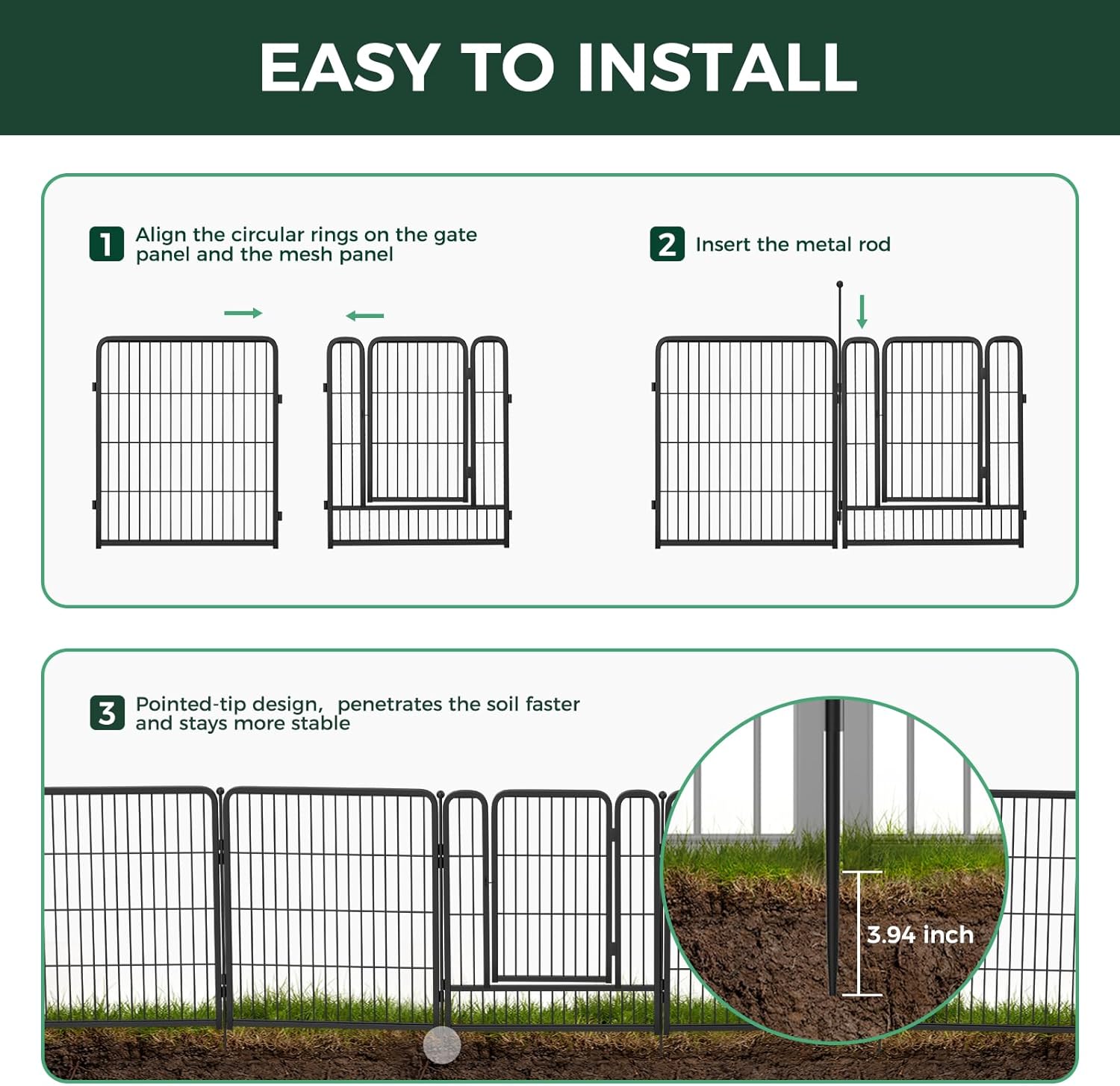 FXW Outdoor Dog & Garden Fence for Yard