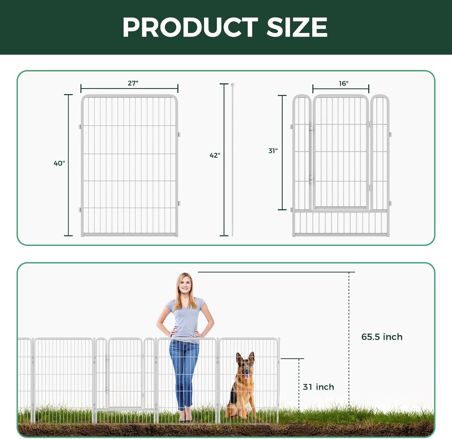 FXW Garden Fence Outdoor for The Yard - White