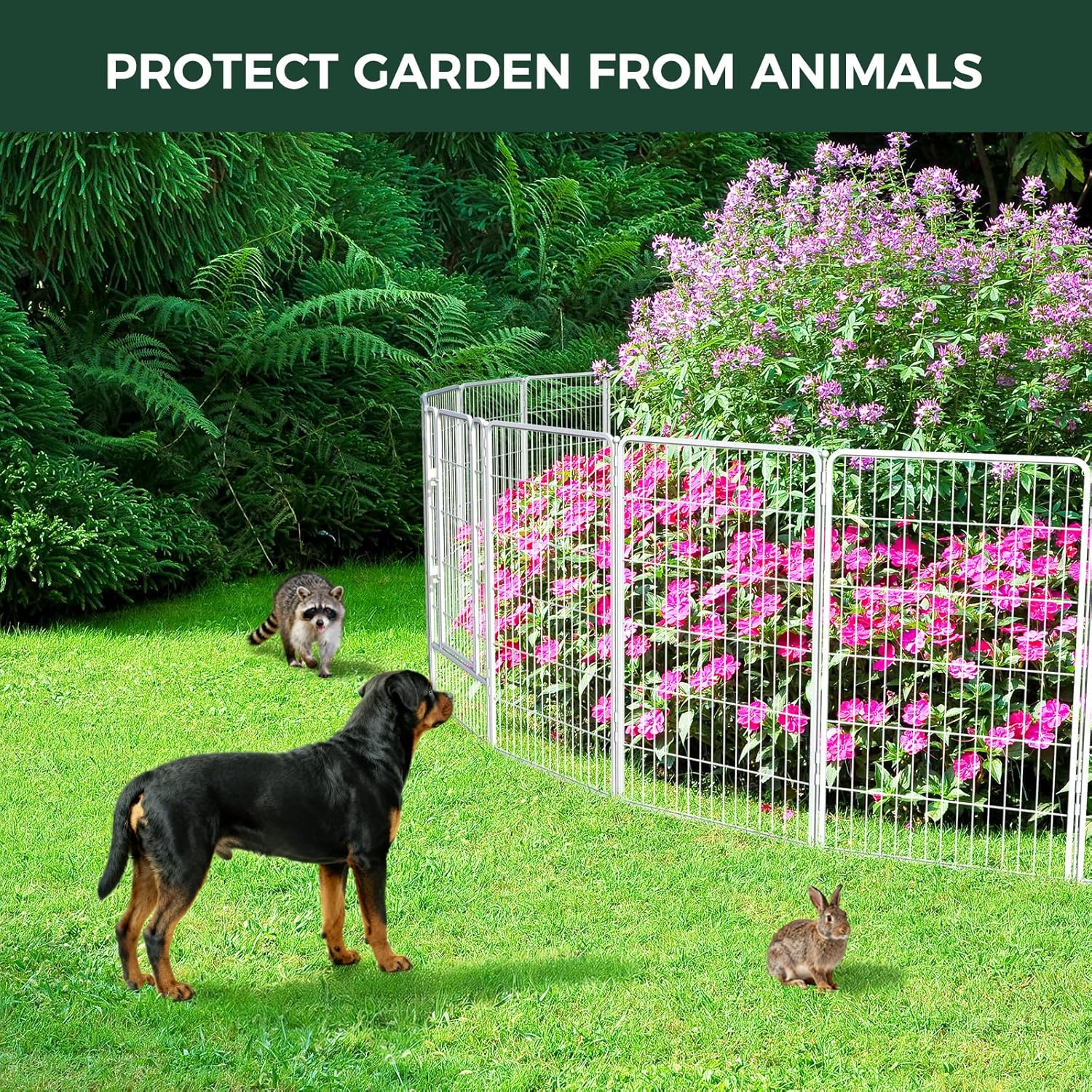 FXW Garden Fence Outdoor for The Yard - White