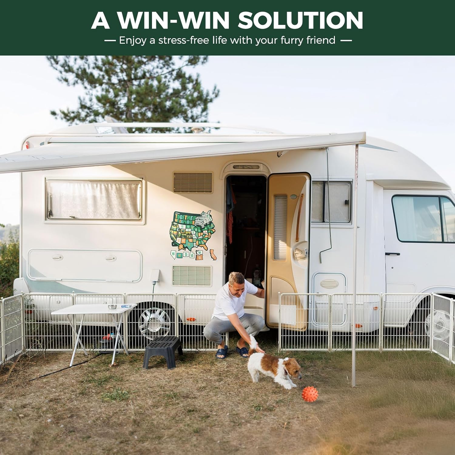 White Rollick Dog Playpen for All-Terrain