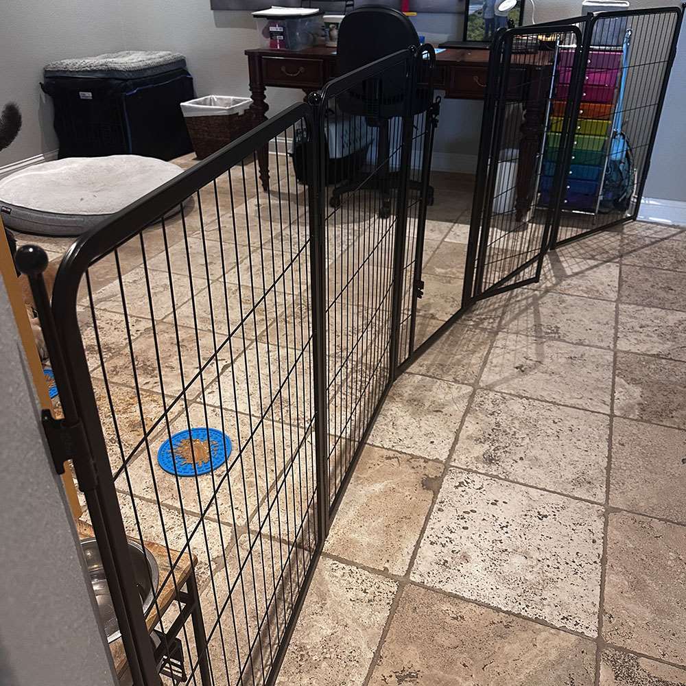 Homeplus Dog Playpen for Indoor Use Black 40 inch 4 Panels FXW