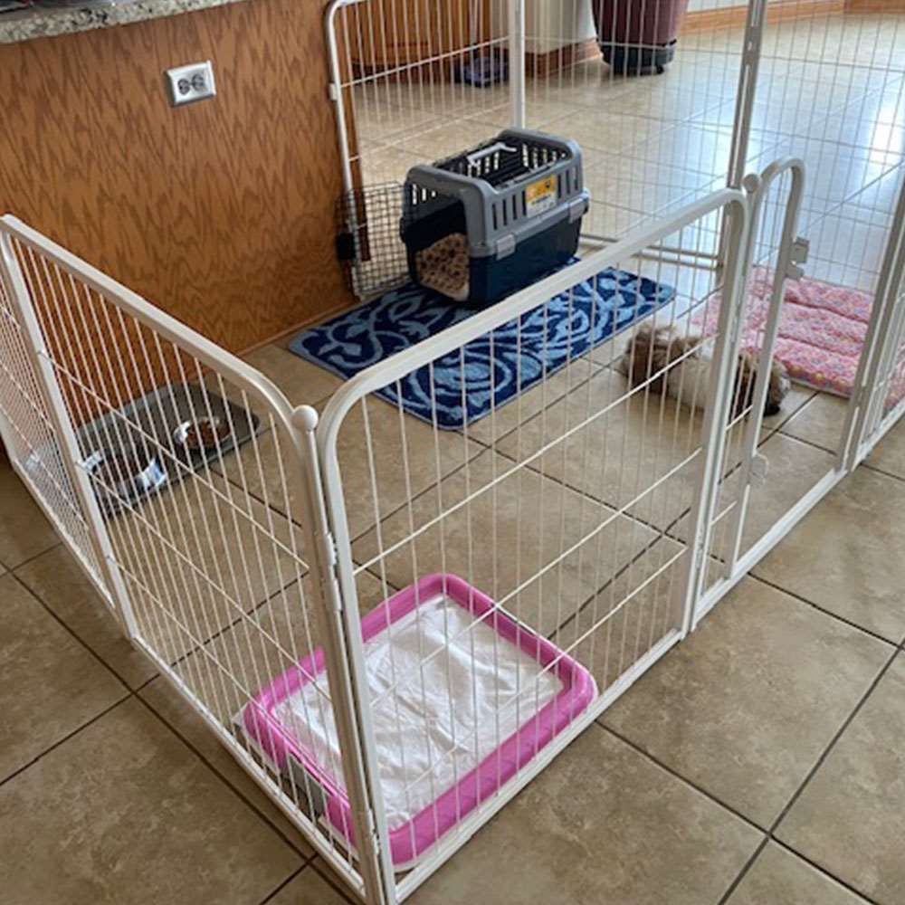 Homeplus Dog Playpen for Indoor Use White 32 inch 2 Panels FXW