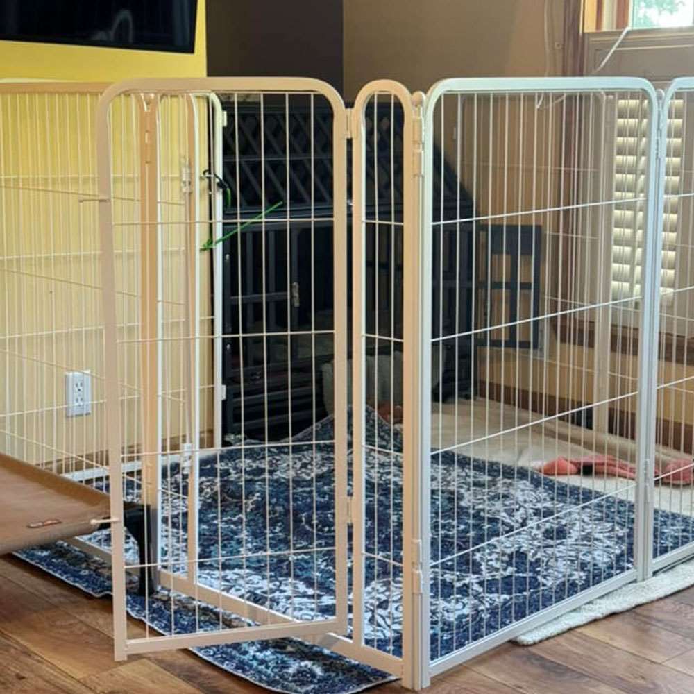 Homeplus Dog Playpen for Indoor Use White 40 inch 2 Panels FXW