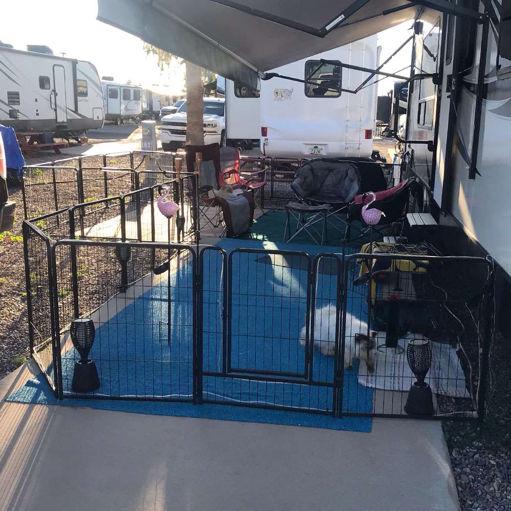 Instant Dog Playpen for RV Trips 32 inch 42 Panels & 6 Gates FXW