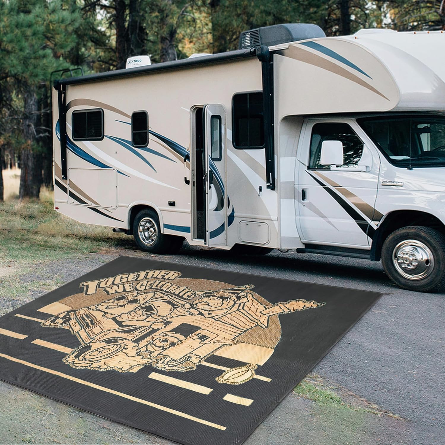 Let's ROLL RV Rug – Designed for RV Adventures with Your Dog FXW