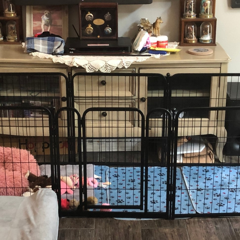 Homeplus Dog Playpen for Indoor Use Black 24 inch 1 Gate Panel FXW