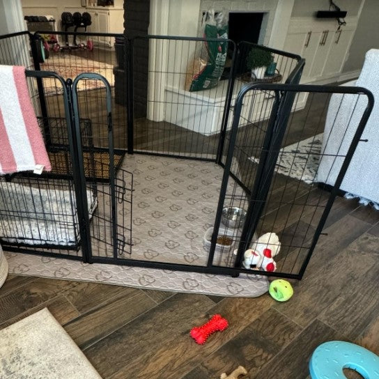 Homeplus Dog Playpen for Indoor Use Black 32 inch 1 Gate Panel FXW