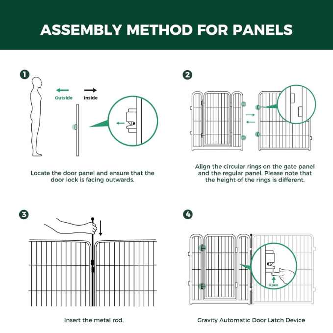 Bundle - Homeplus Dog Playpen & Fence-to-Wall Anchor(Pack of 4)